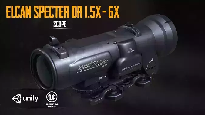 ELCAN SPECTERDR  6x Low-poly 3D model