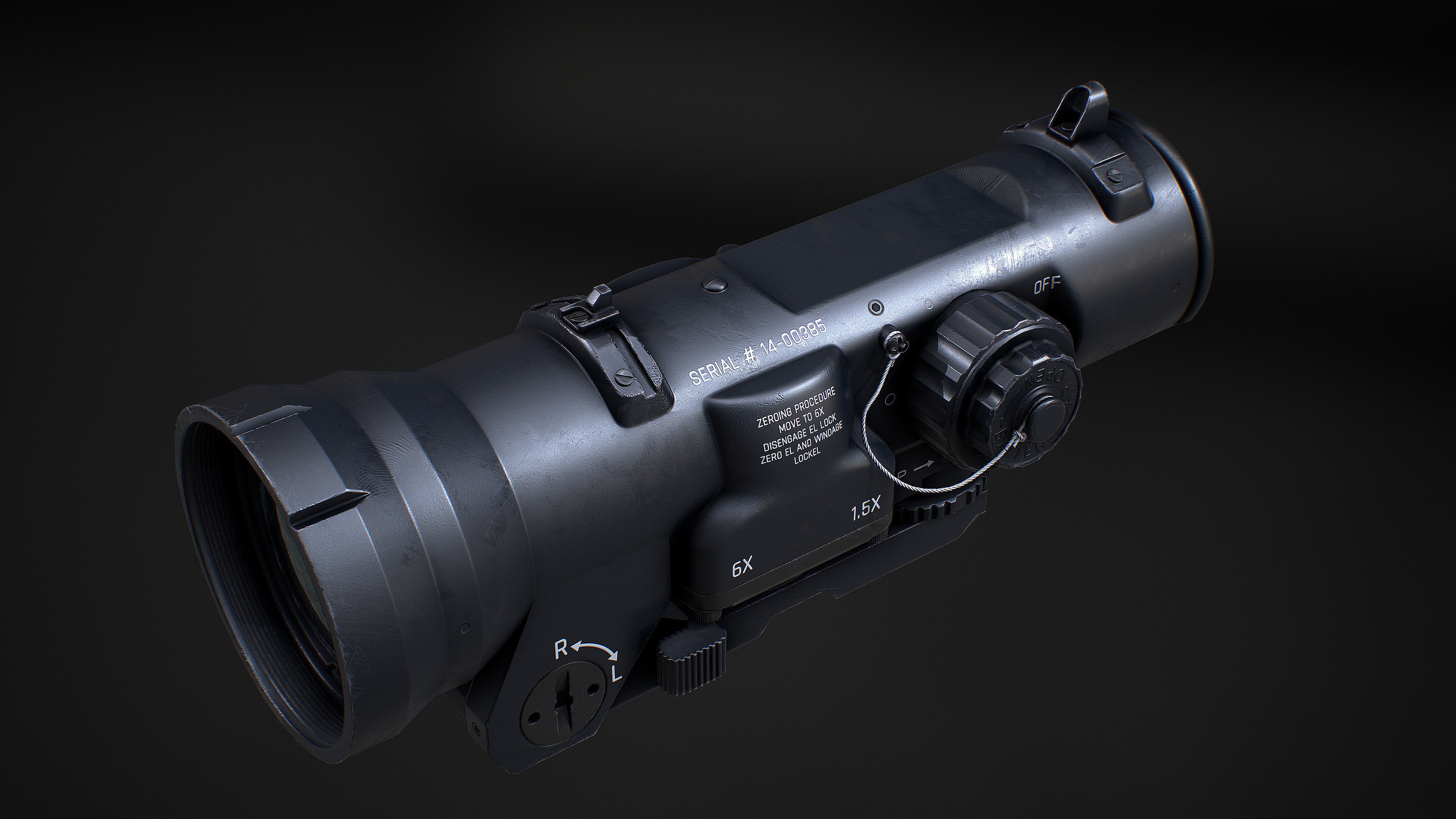 ELCAN SPECTERDR  6x Low-poly 3D model_9