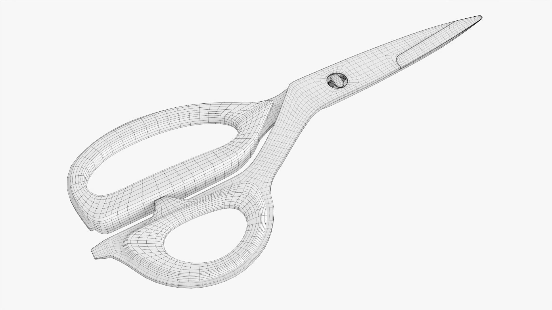 Kitchen scissors 01 3D model_7