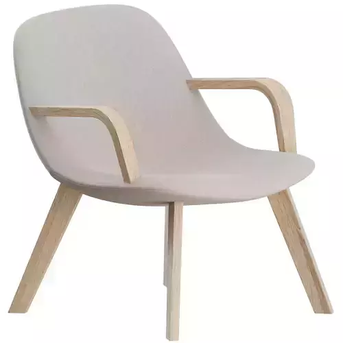 Eyes Lounge Wood base Armchair by Fredericia 3D model
