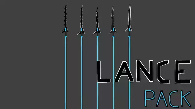Lance pack black and blue 3D Model Collection