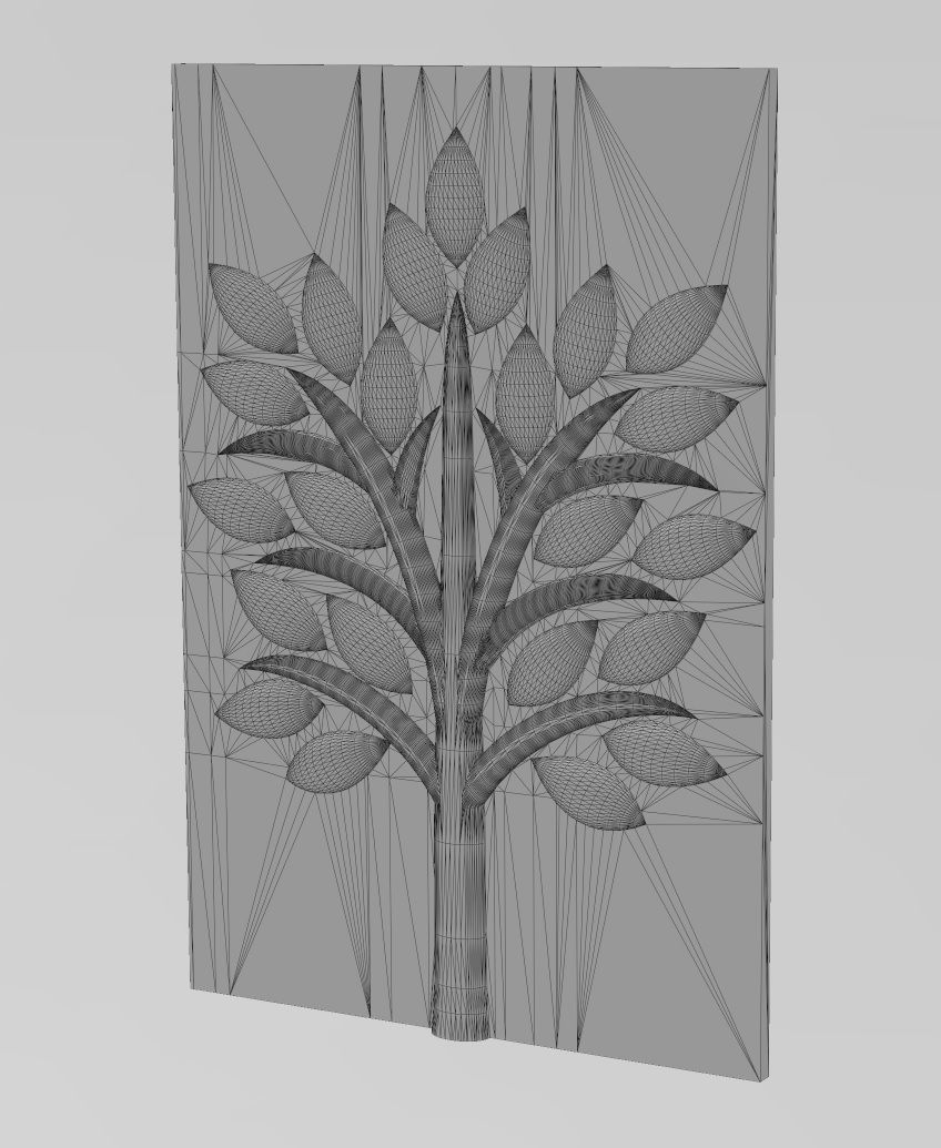 Simple tree relief 3d panel 3D model 3D printable CGTrader