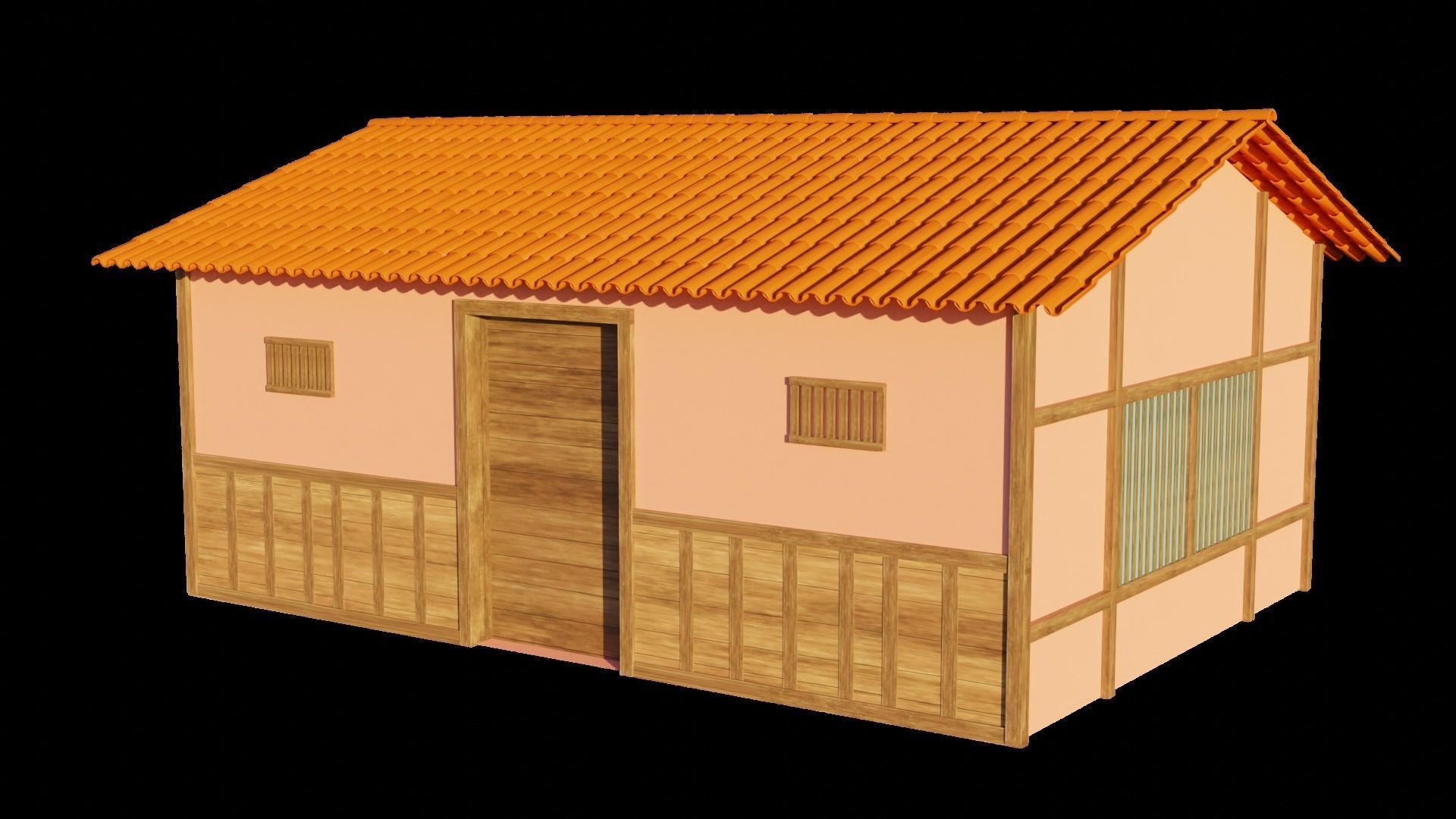 Japanese Style Houses-Anime- very cheap Low-poly 3D model_3