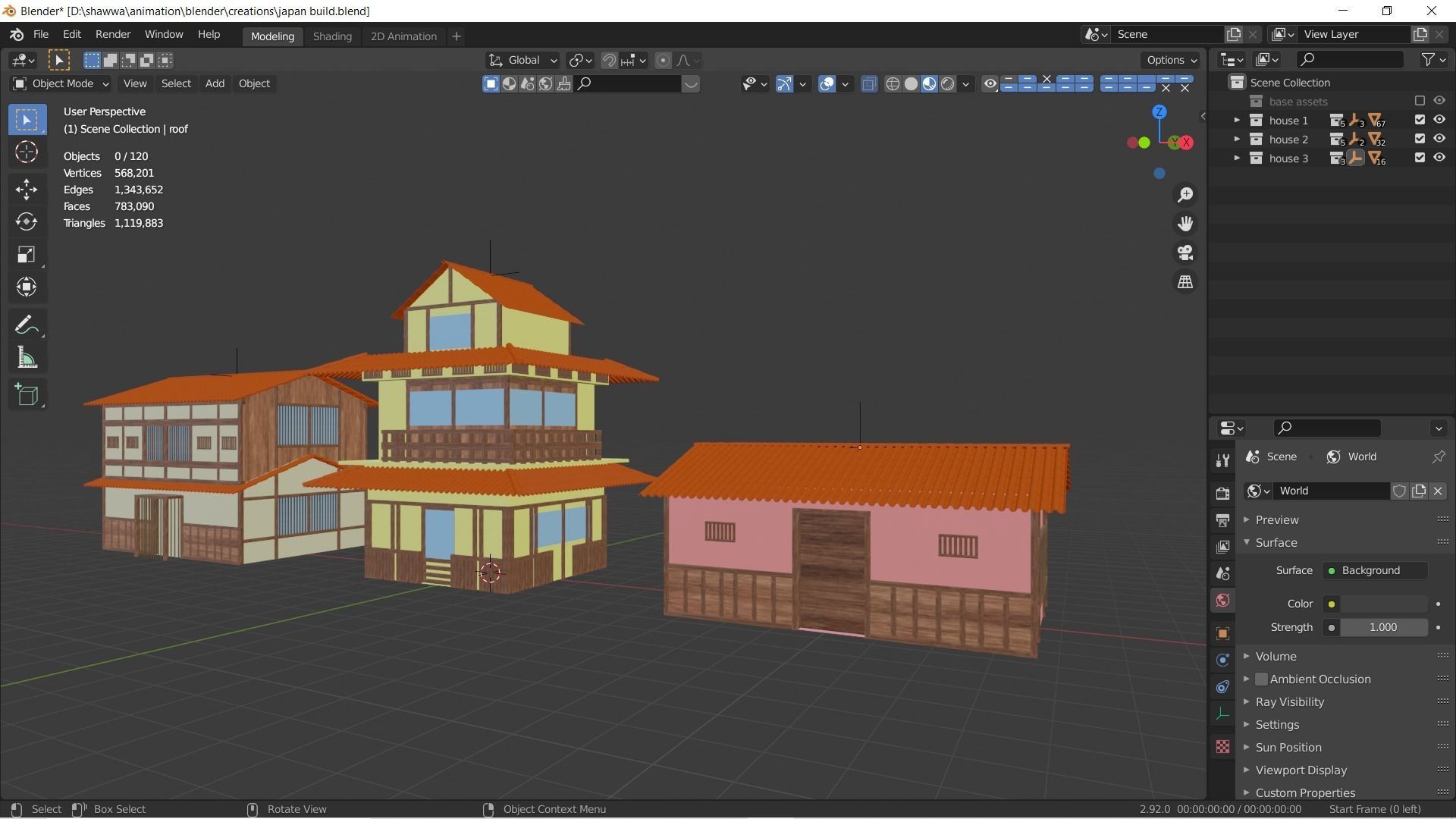 Japanese Style Houses-Anime- very cheap Low-poly 3D model_4