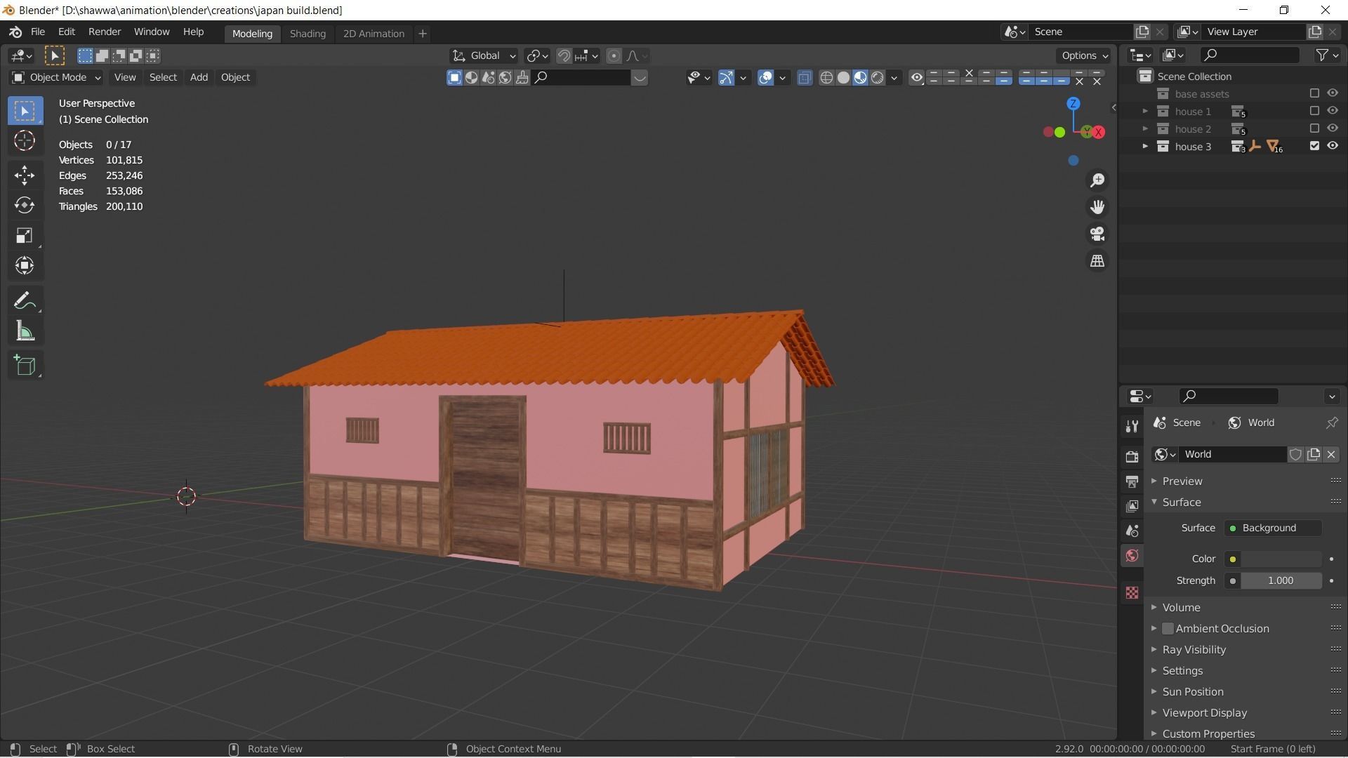 Japanese Style Houses-Anime- very cheap Low-poly 3D model_7