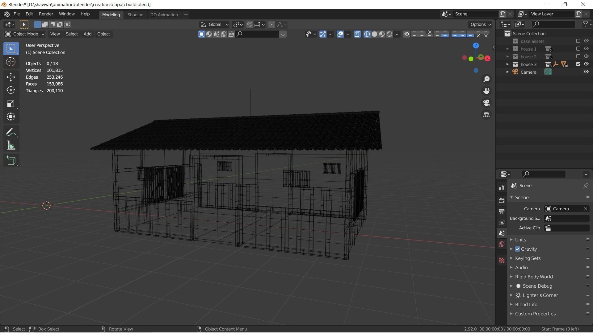 Japanese Style Houses-Anime- very cheap Low-poly 3D model_10