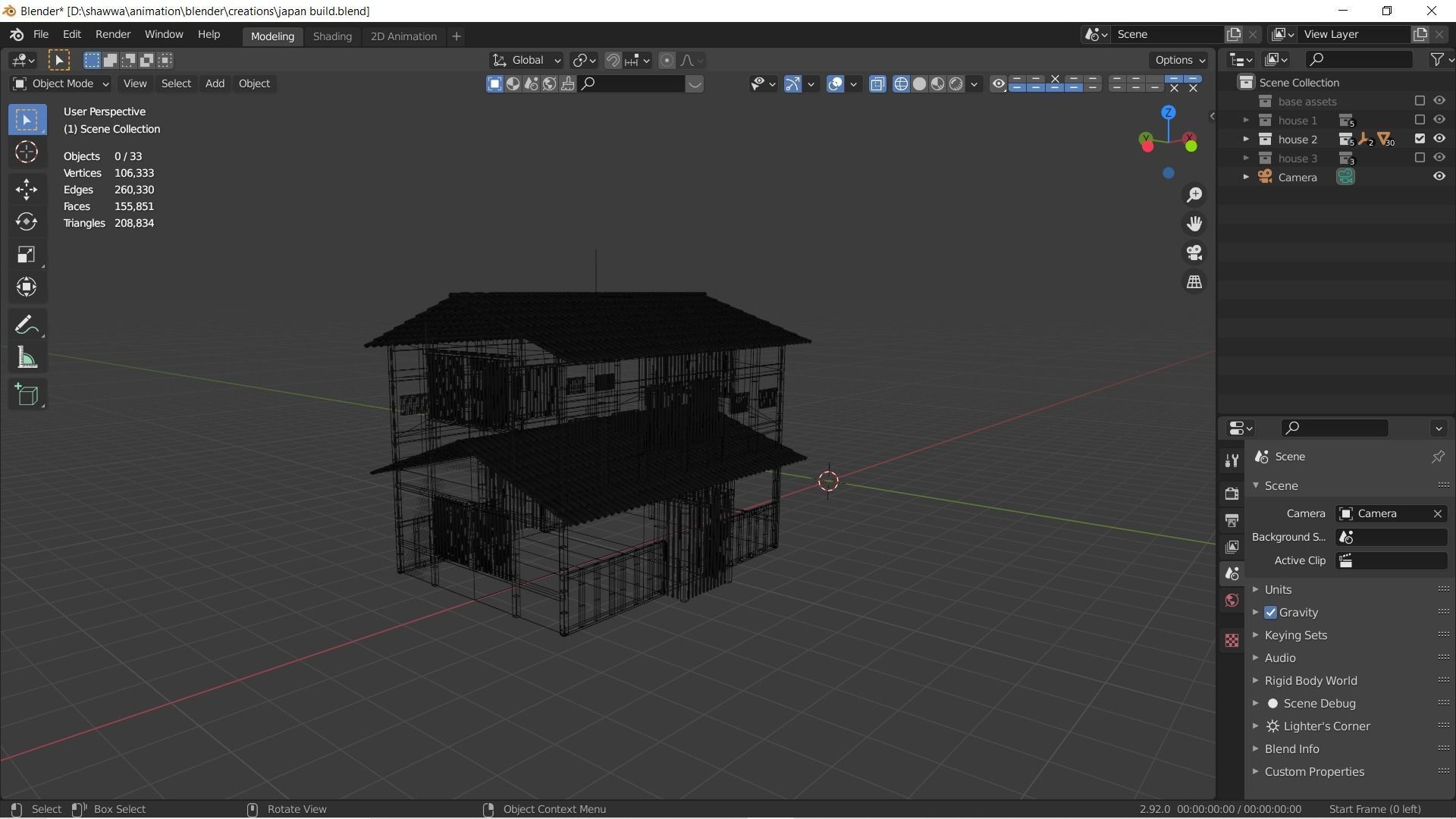 Japanese Style Houses-Anime- very cheap Low-poly 3D model_9