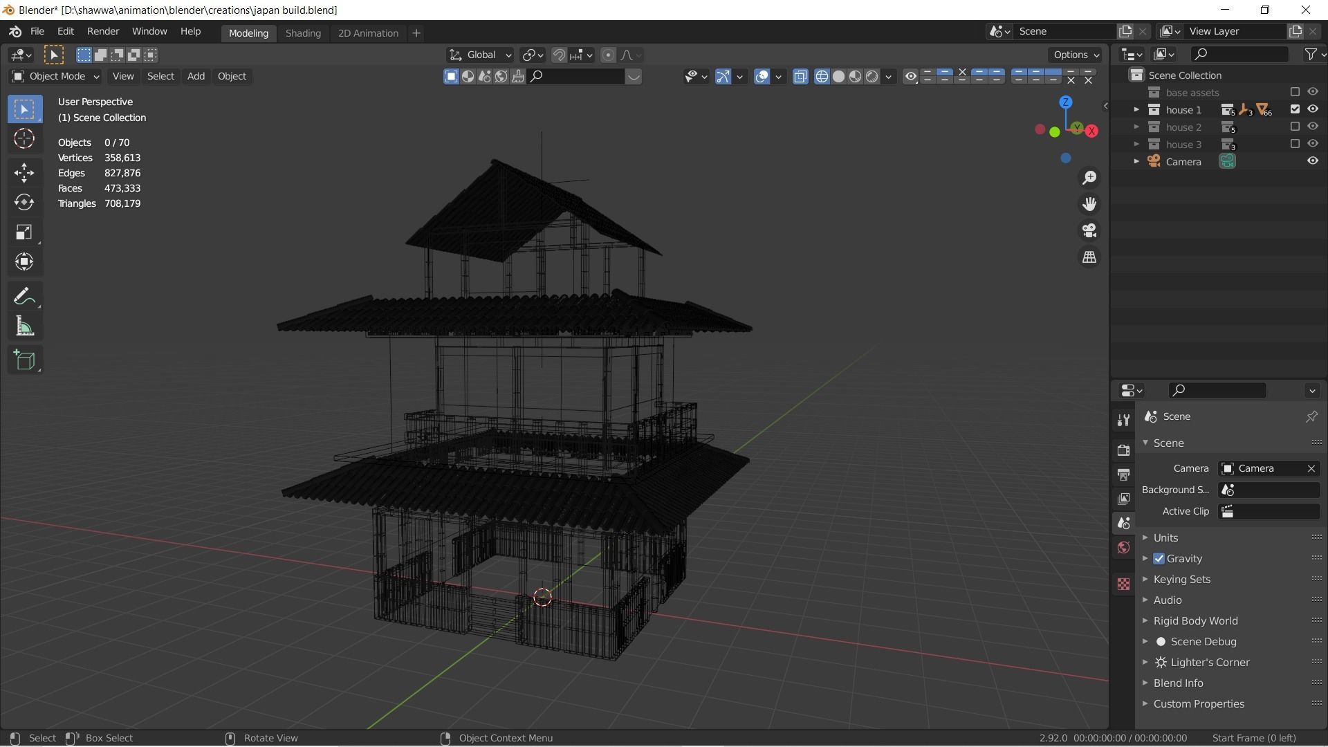 Japanese Style Houses-Anime- very cheap Low-poly 3D model_8