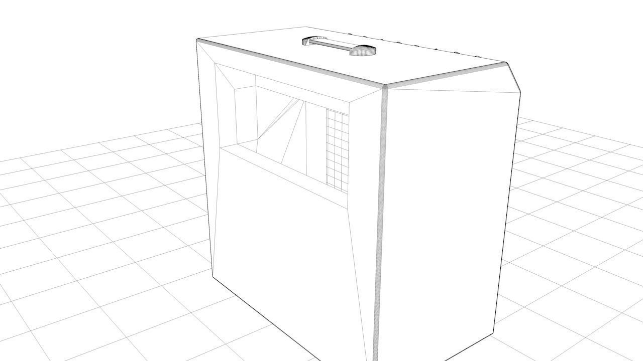 Guitar combo lowpoly 3D model_6