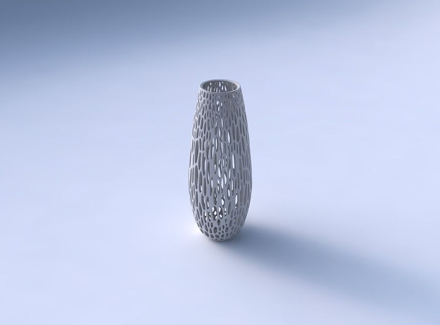 Vase bullet with fine organic lattice 3D print model_3