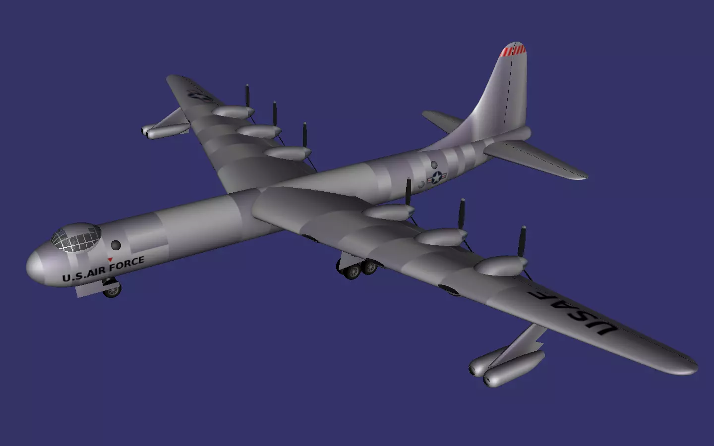 Convair B-36 Peacemaker Low-poly 3D model