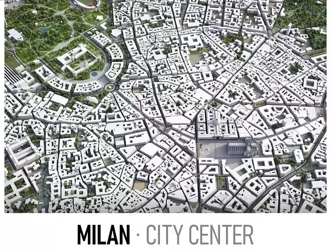 Milan Low-poly 3D model
