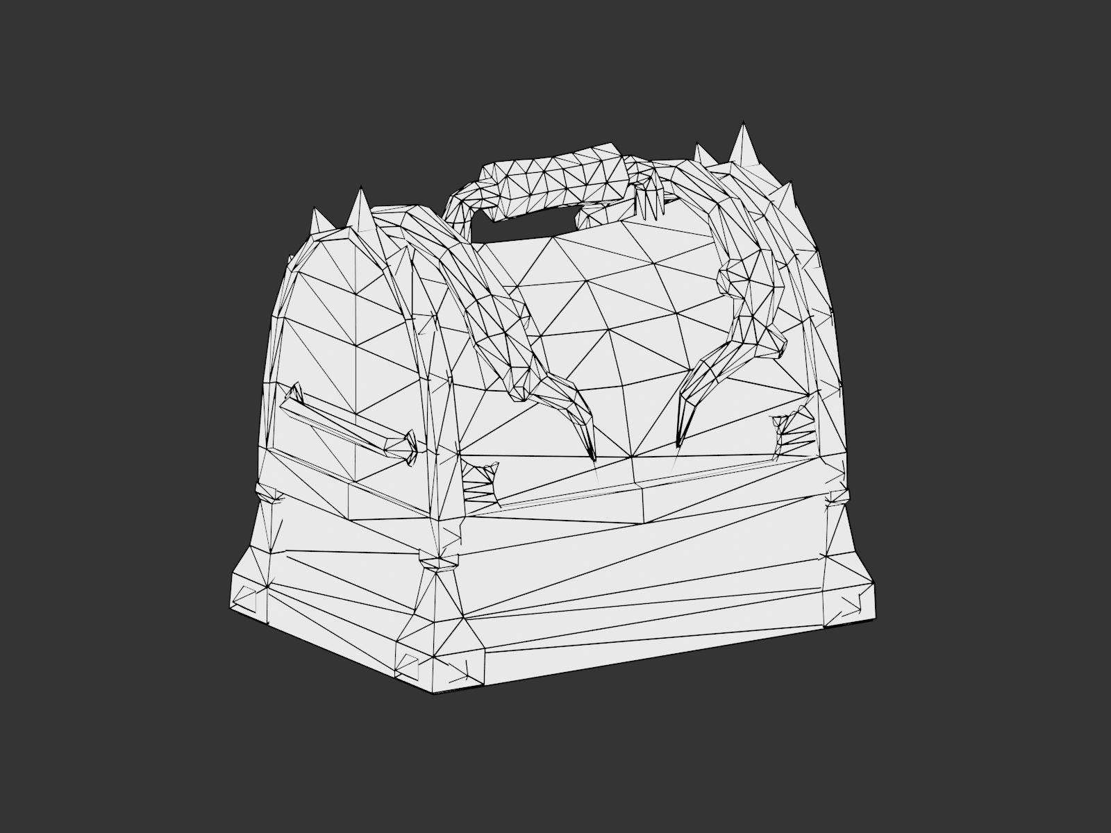 Stylized Treasure Chest Handpaint Low-poly 3D model_7