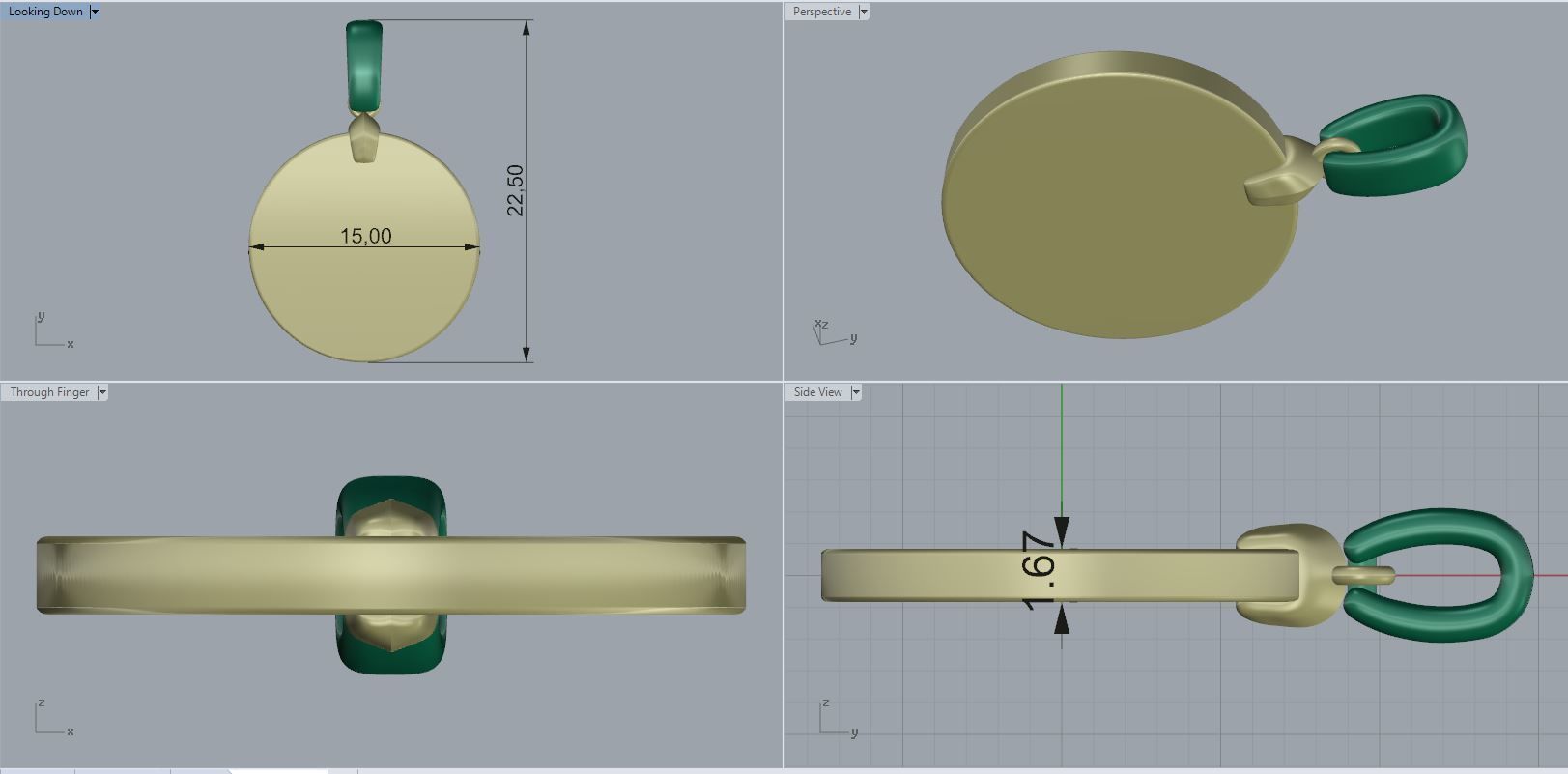 Letters Pendant Alphabets 3D print model_2
