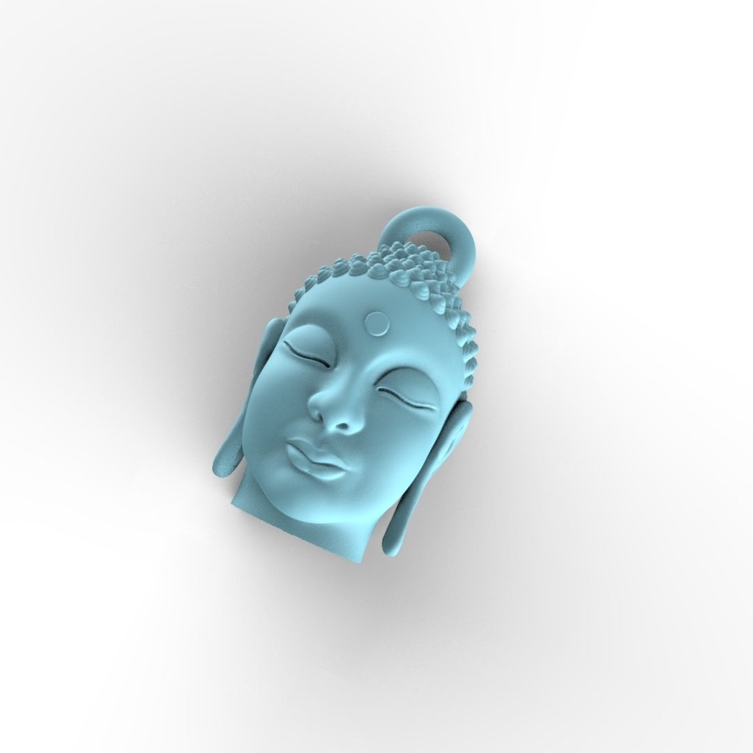 Buddha Face Pendent  3D print model_1
