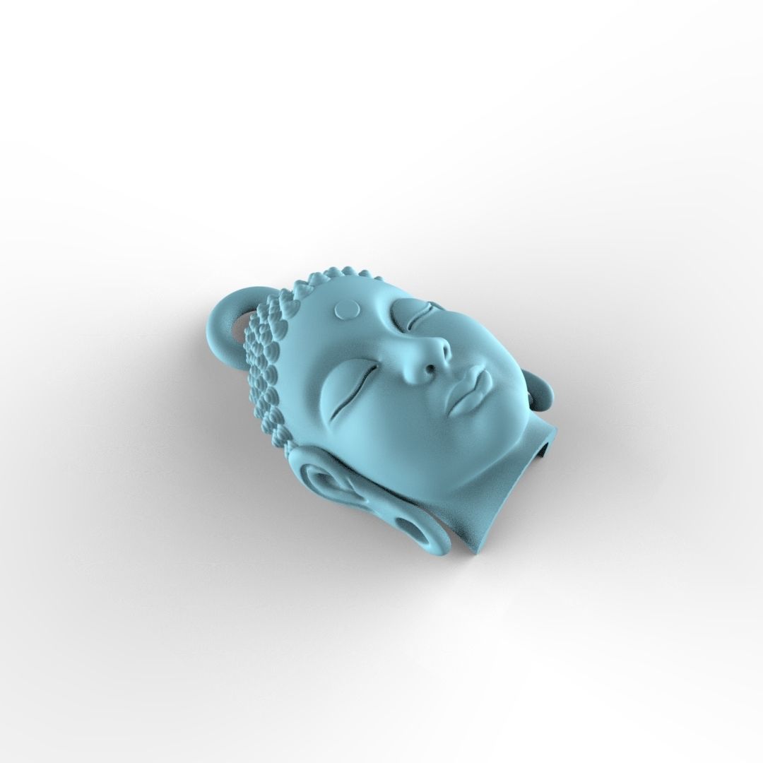 Buddha Face Pendent  3D print model_2