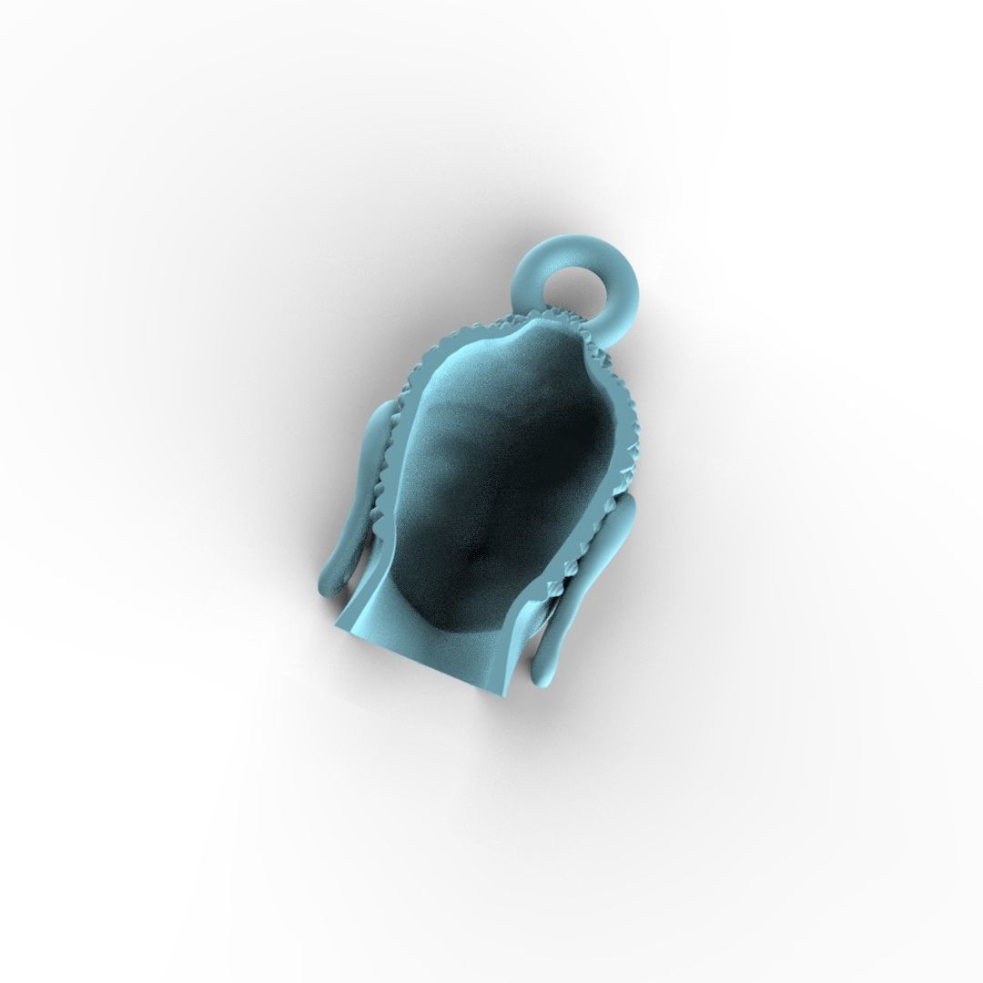 Buddha Face Pendent  3D print model_3