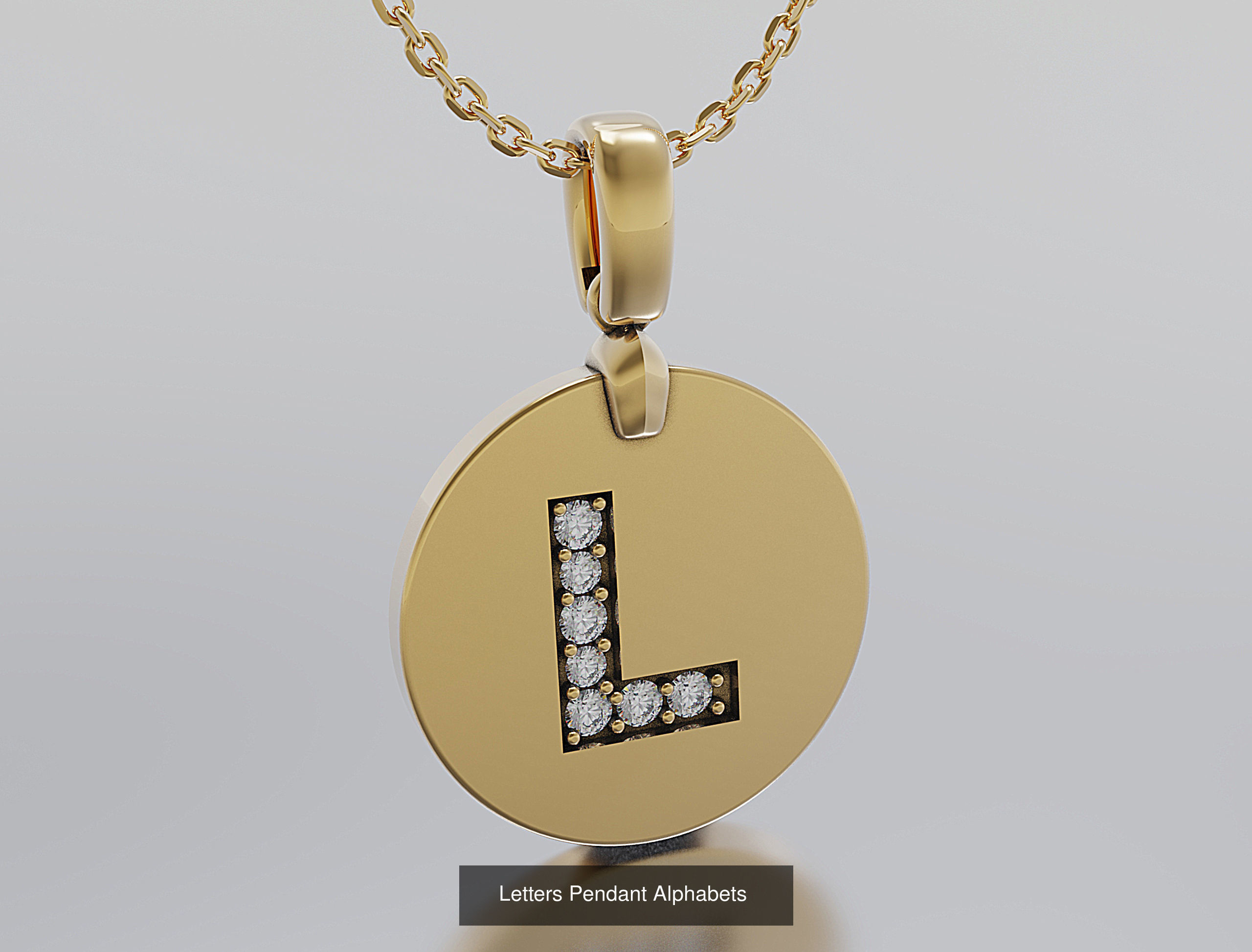 Letters Pendant Alphabets  3D Model Collection_26