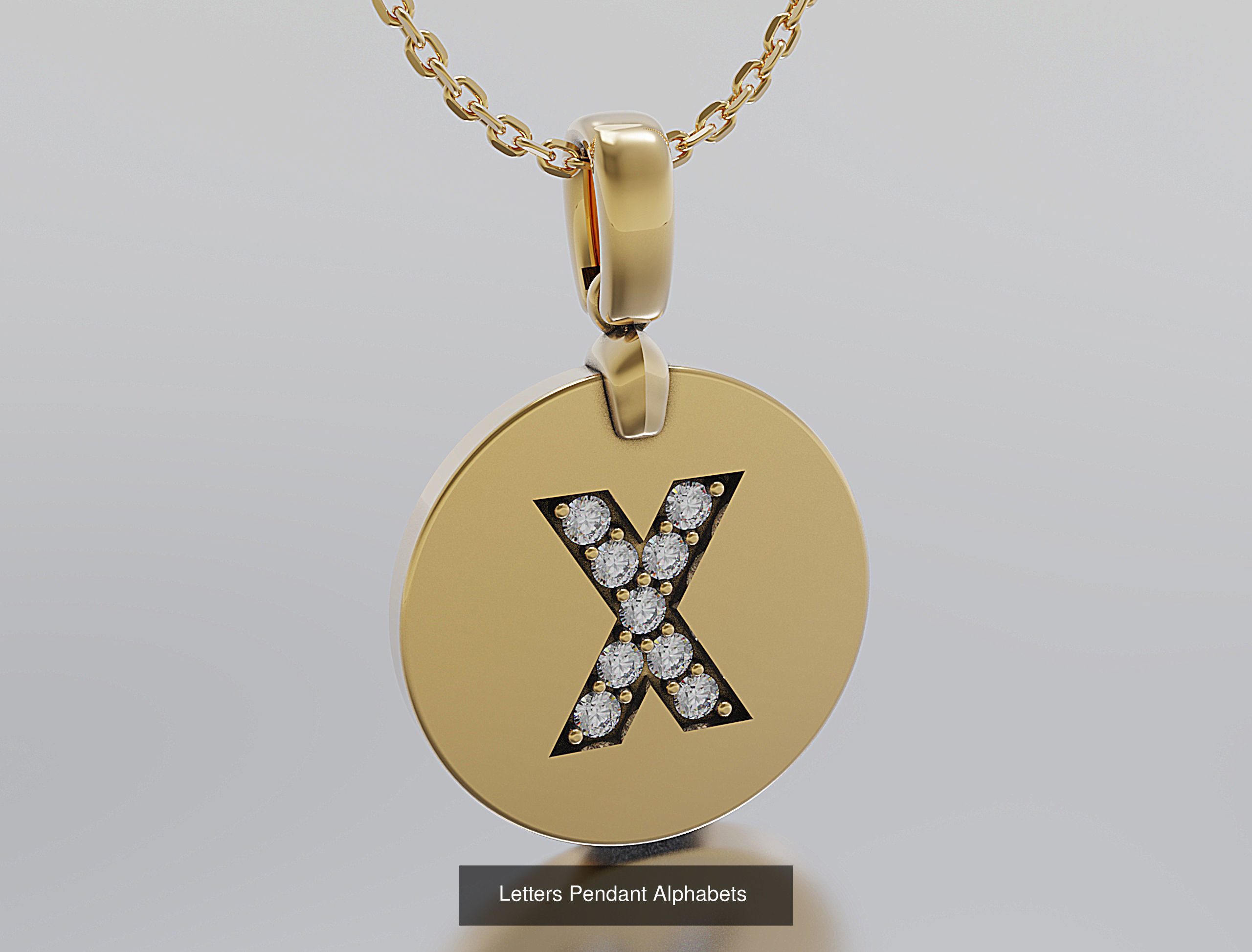 Letters Pendant Alphabets  3D Model Collection_50