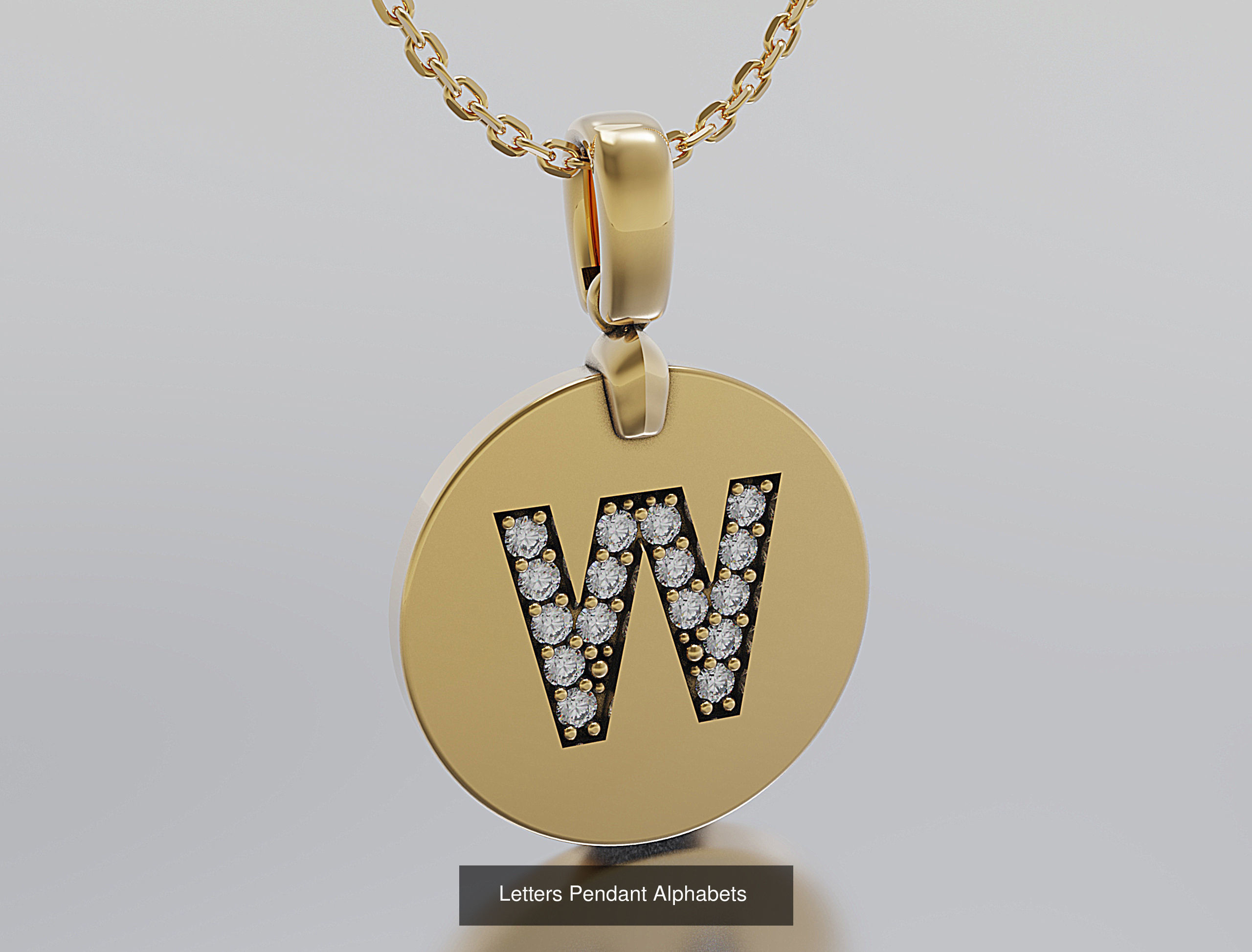 Letters Pendant Alphabets  3D Model Collection_48