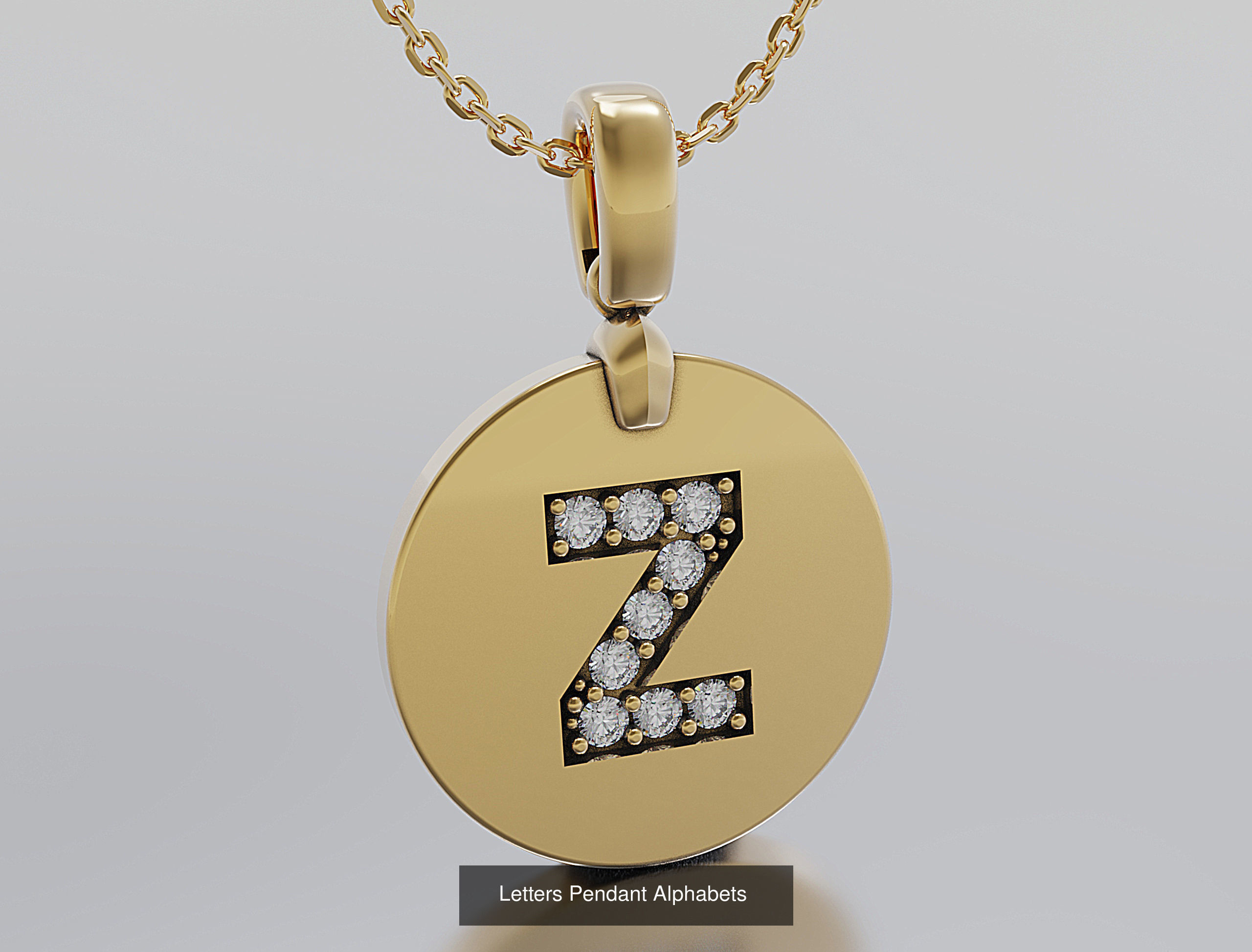 Letters Pendant Alphabets  3D Model Collection_54