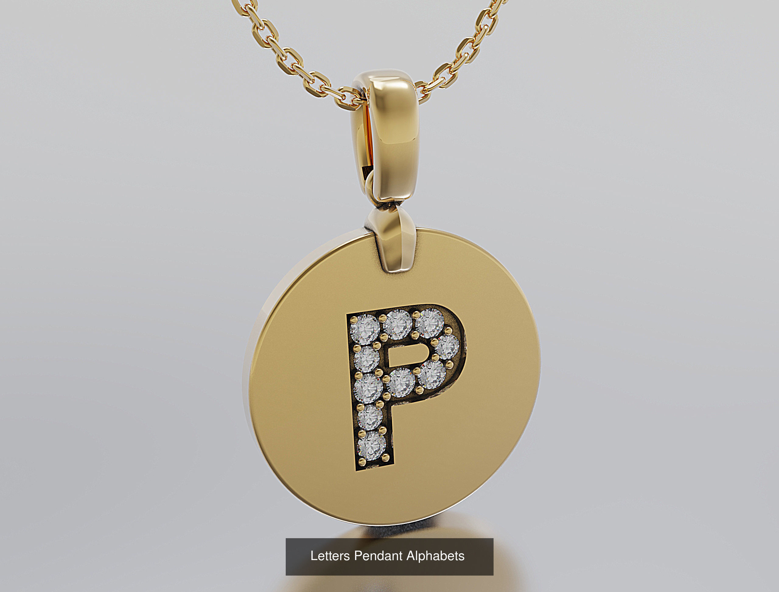 Letters Pendant Alphabets  3D Model Collection_34