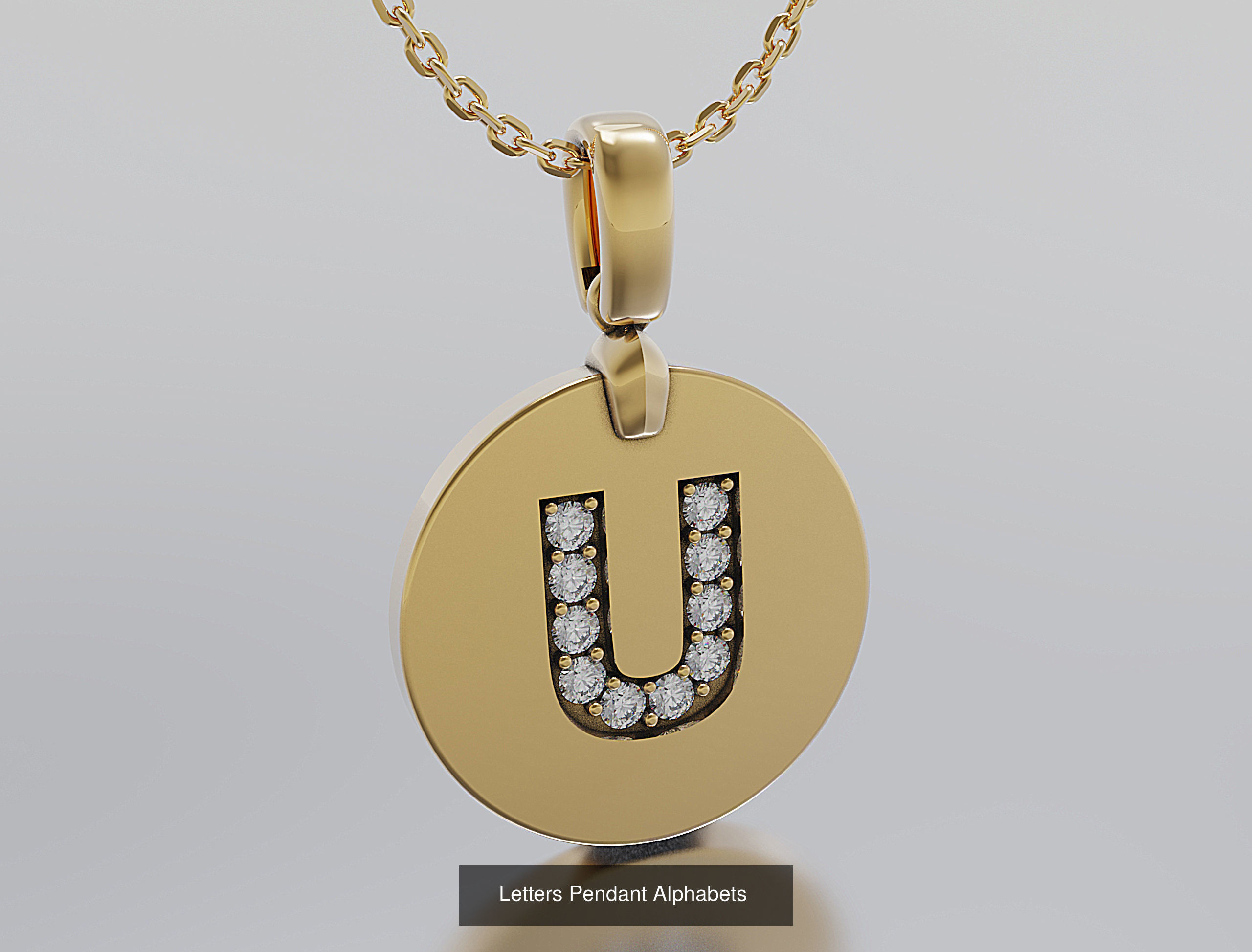 Letters Pendant Alphabets  3D Model Collection_44
