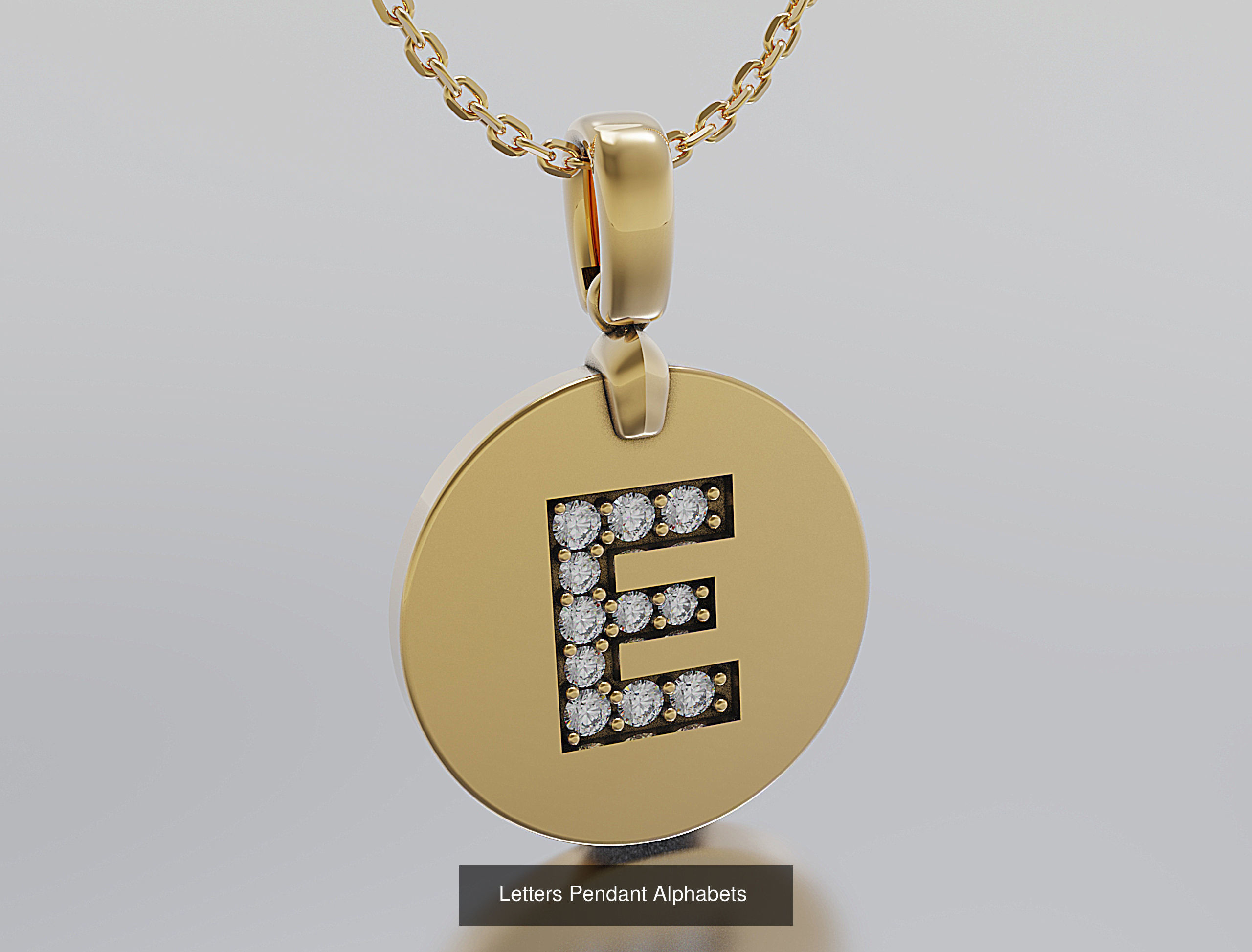 Letters Pendant Alphabets  3D Model Collection_12