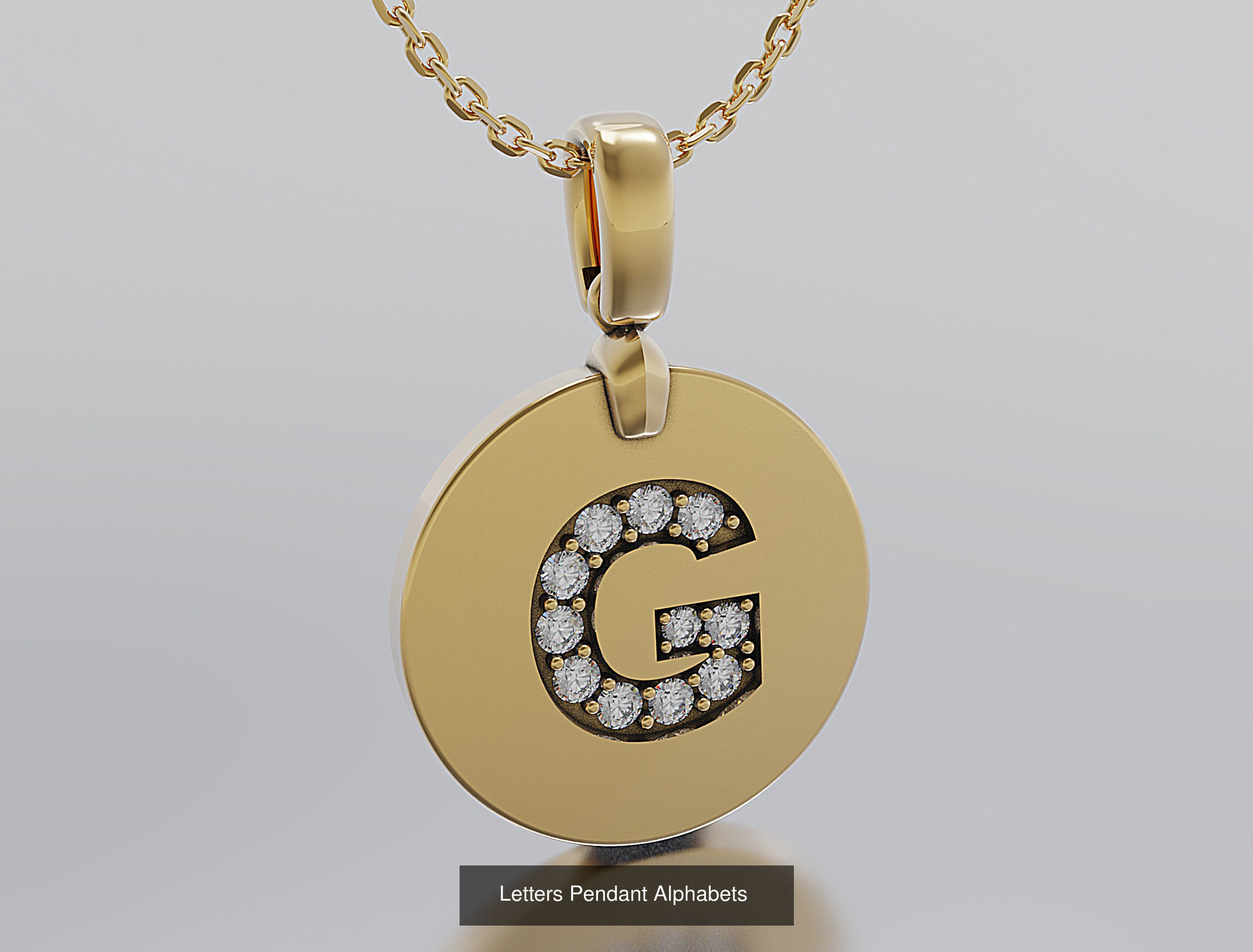 Letters Pendant Alphabets  3D Model Collection_16