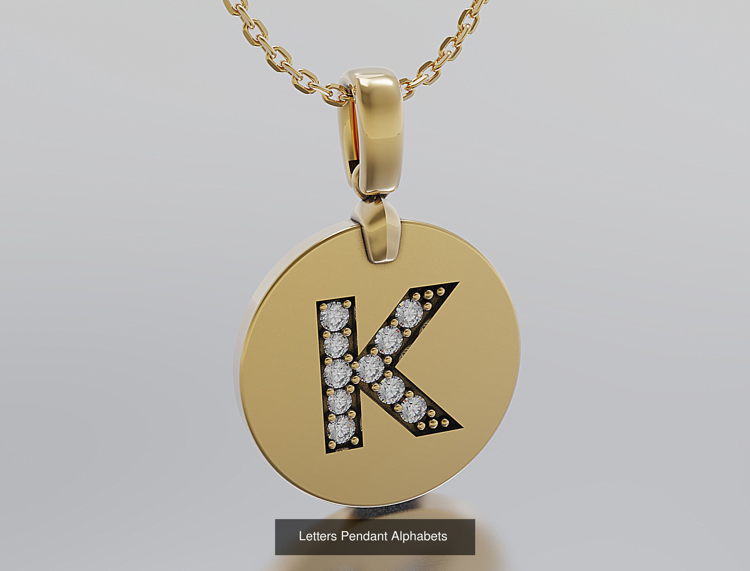 Letters Pendant Alphabets  3D Model Collection_24