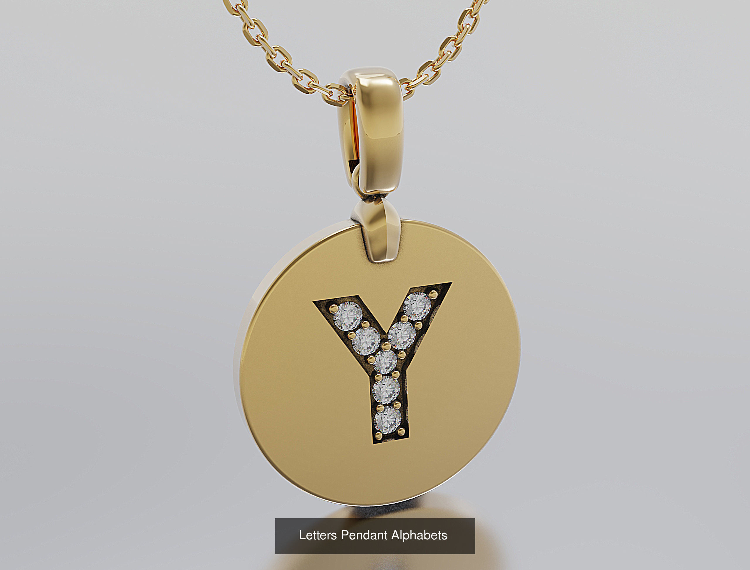 Letters Pendant Alphabets  3D Model Collection_52