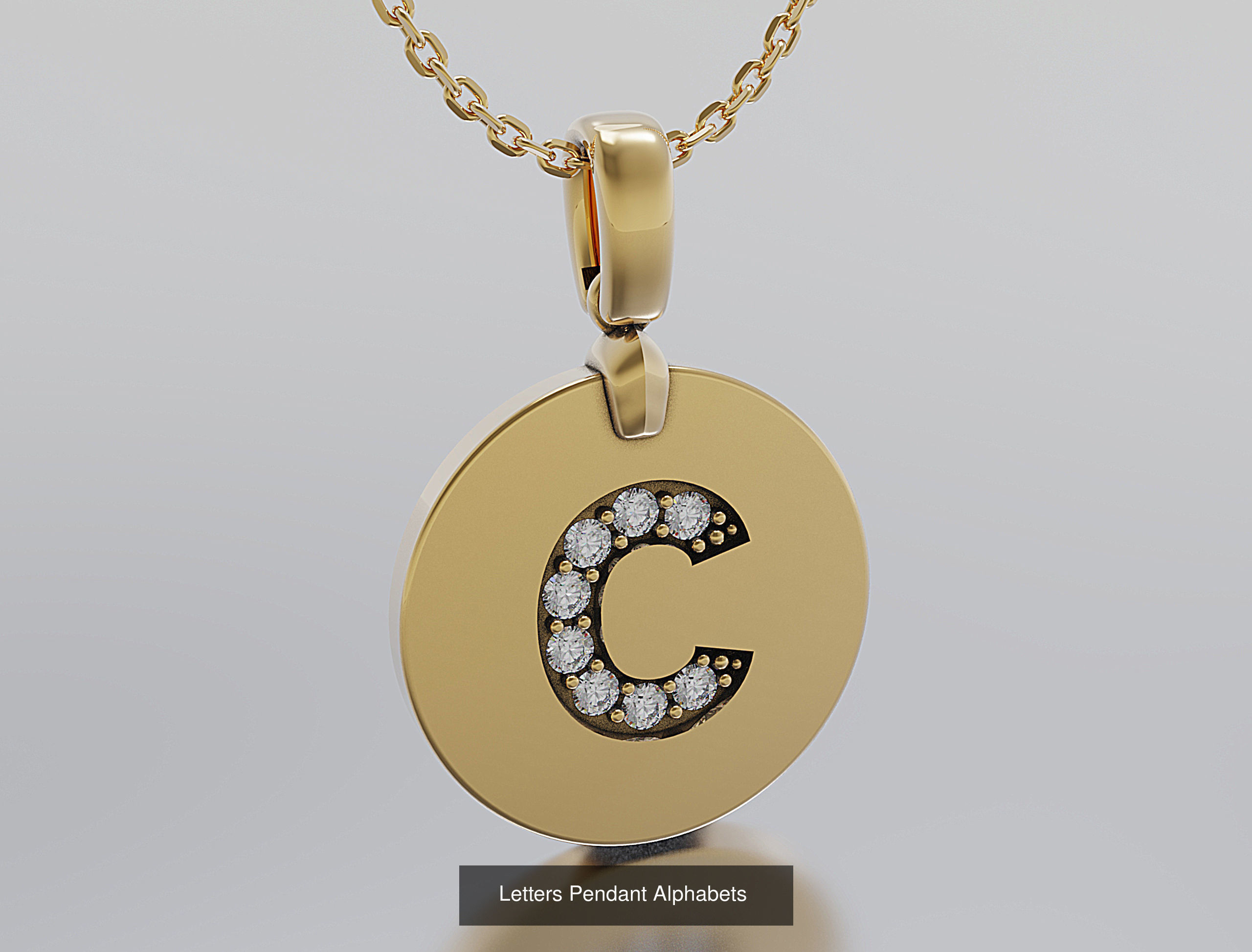 Letters Pendant Alphabets  3D Model Collection_8