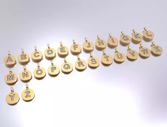 Letters Pendant Alphabets  3D Model Collection