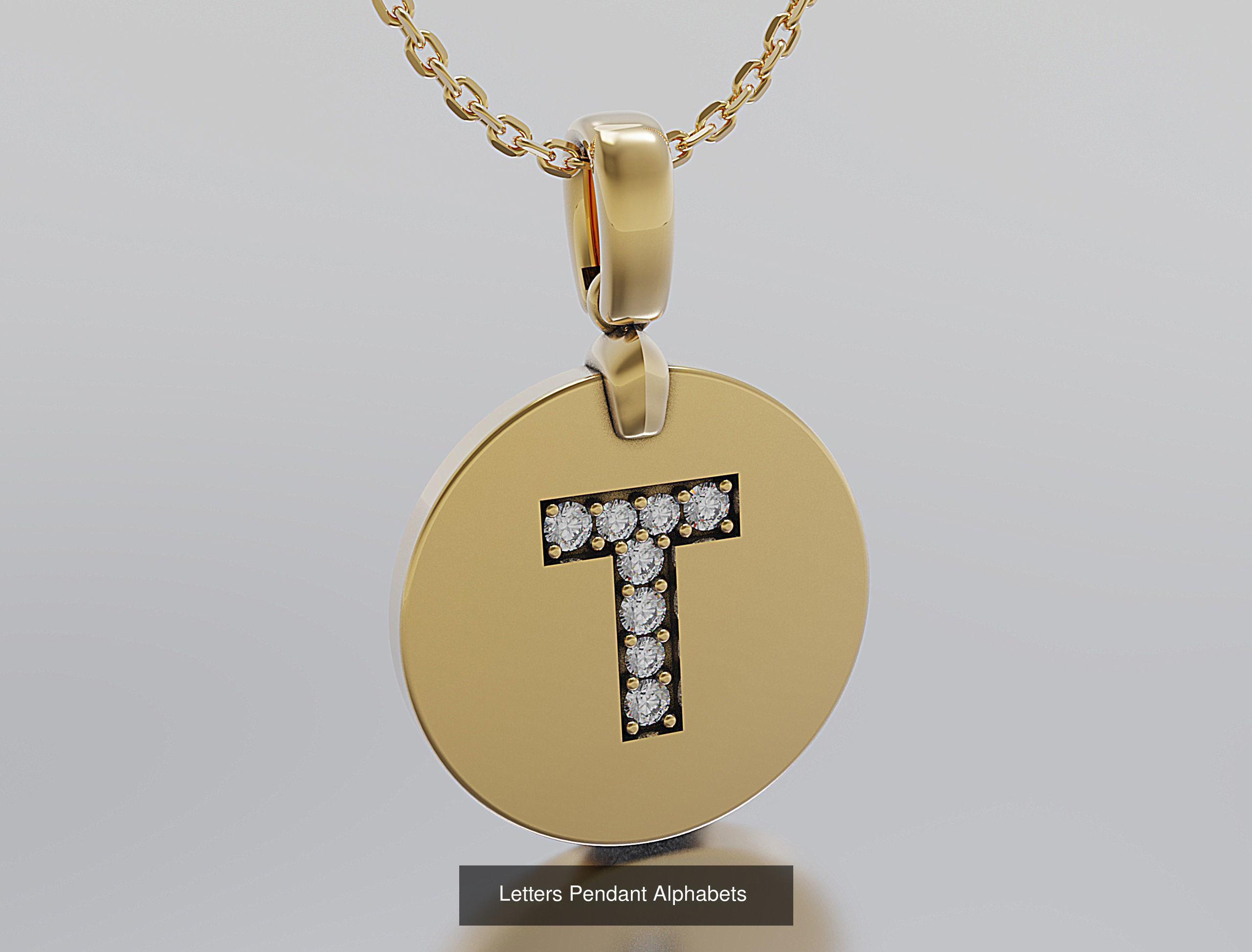 Letters Pendant Alphabets  3D Model Collection_42