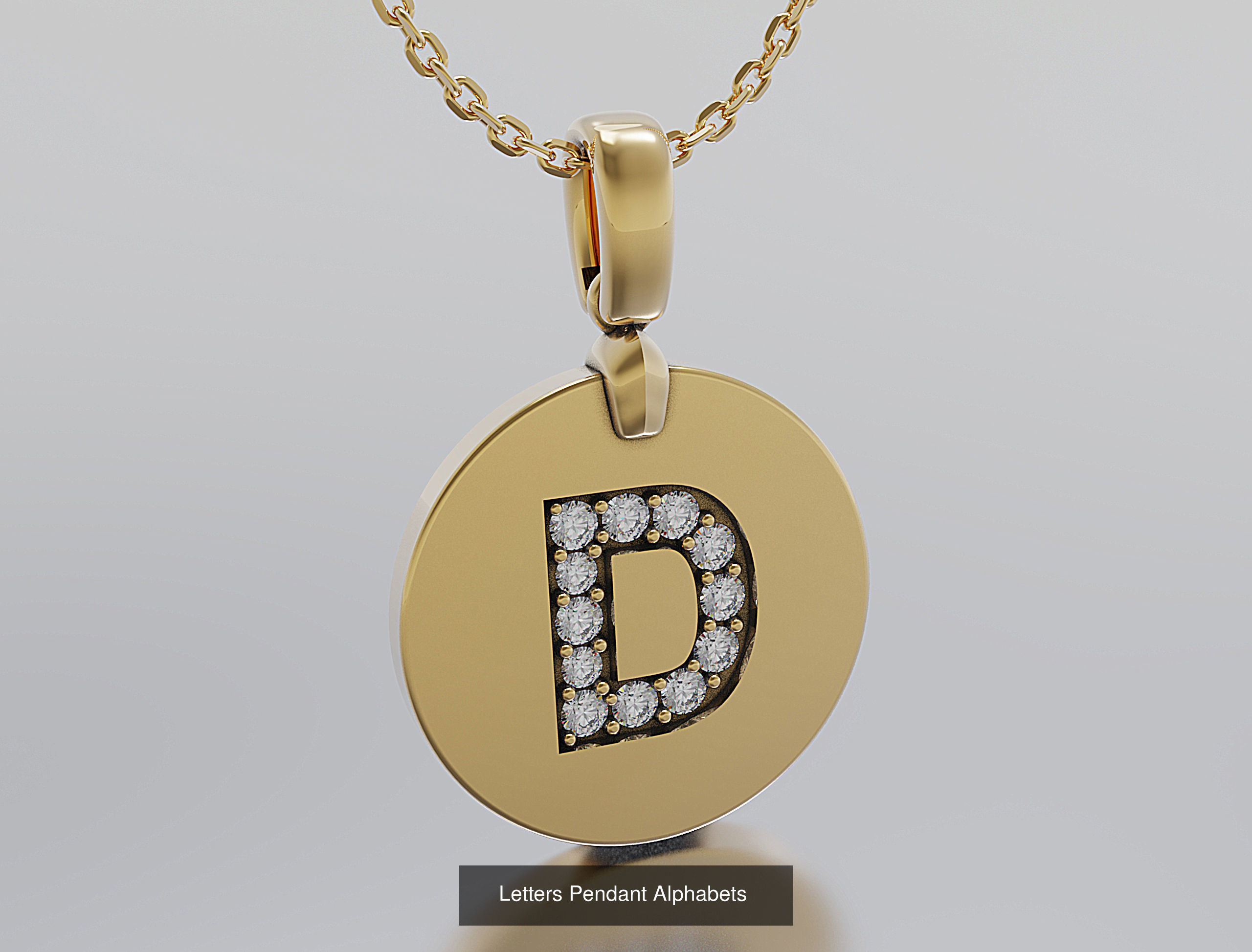 Letters Pendant Alphabets  3D Model Collection_10