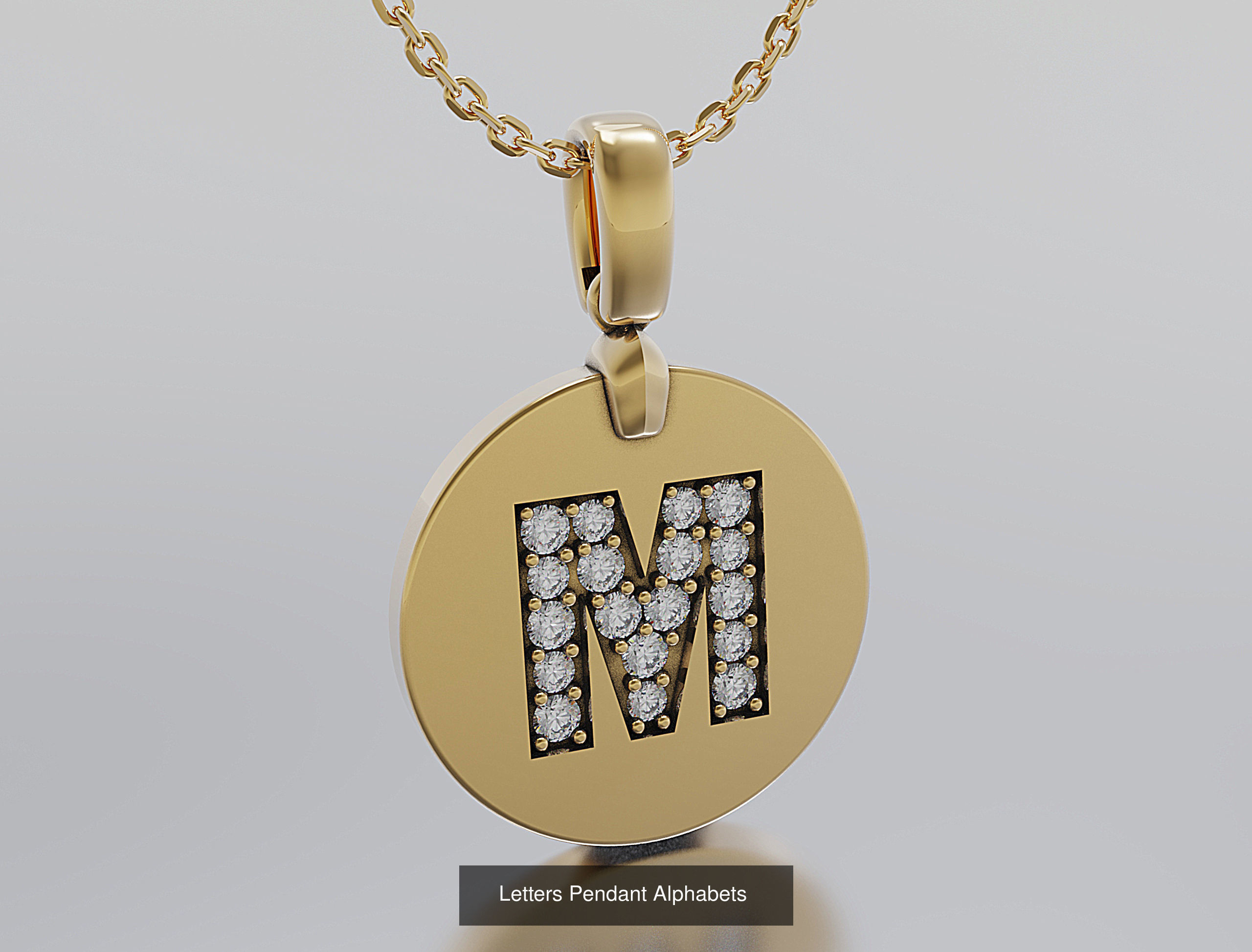 Letters Pendant Alphabets  3D Model Collection_28