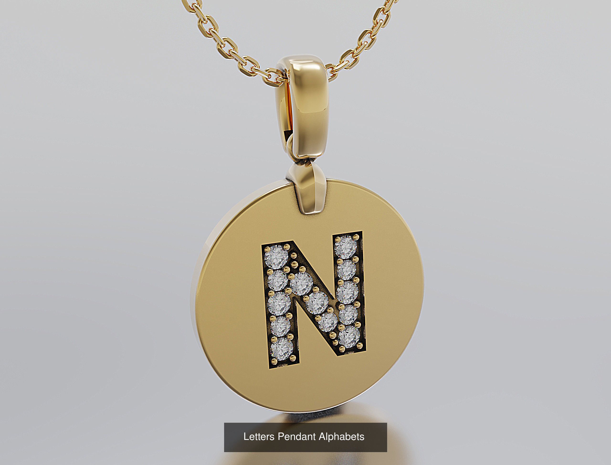 Letters Pendant Alphabets  3D Model Collection_30