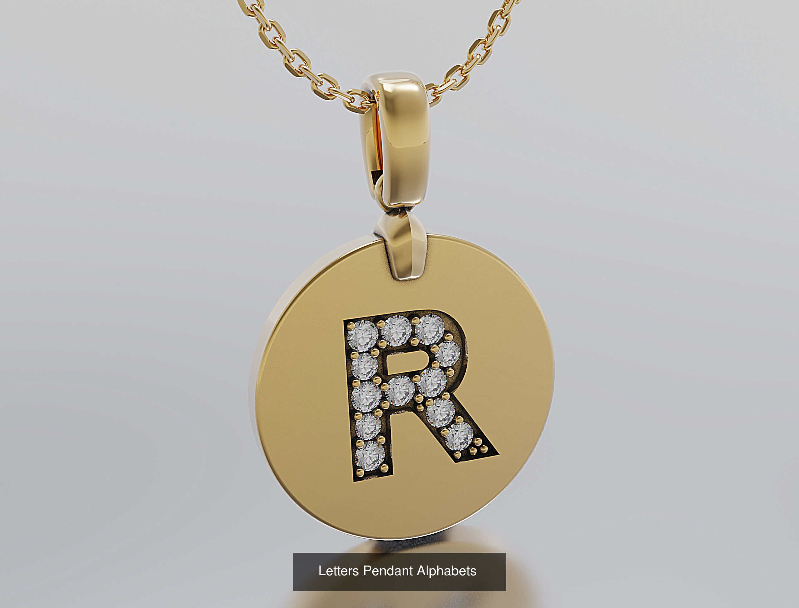 Letters Pendant Alphabets  3D Model Collection_38