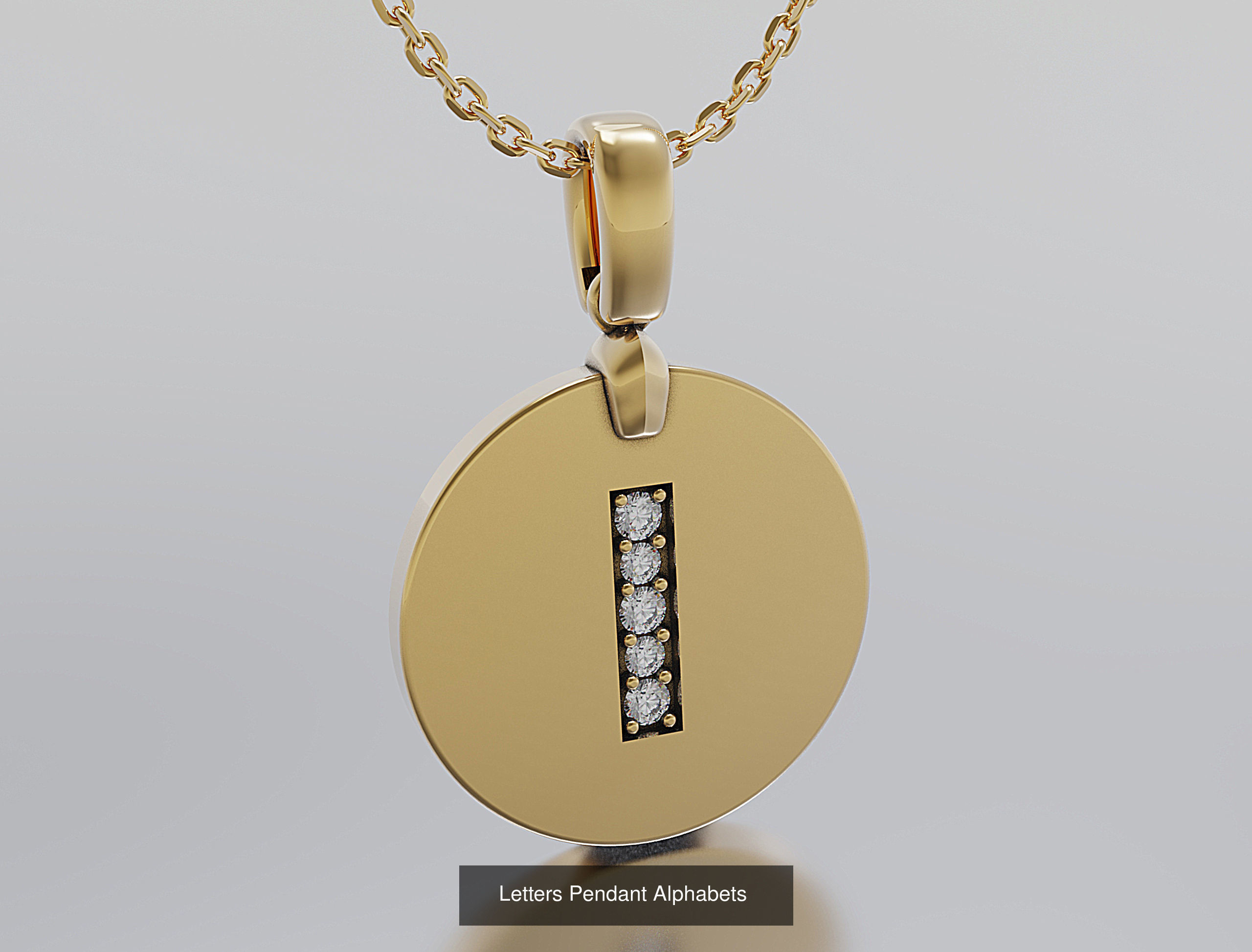 Letters Pendant Alphabets  3D Model Collection_20