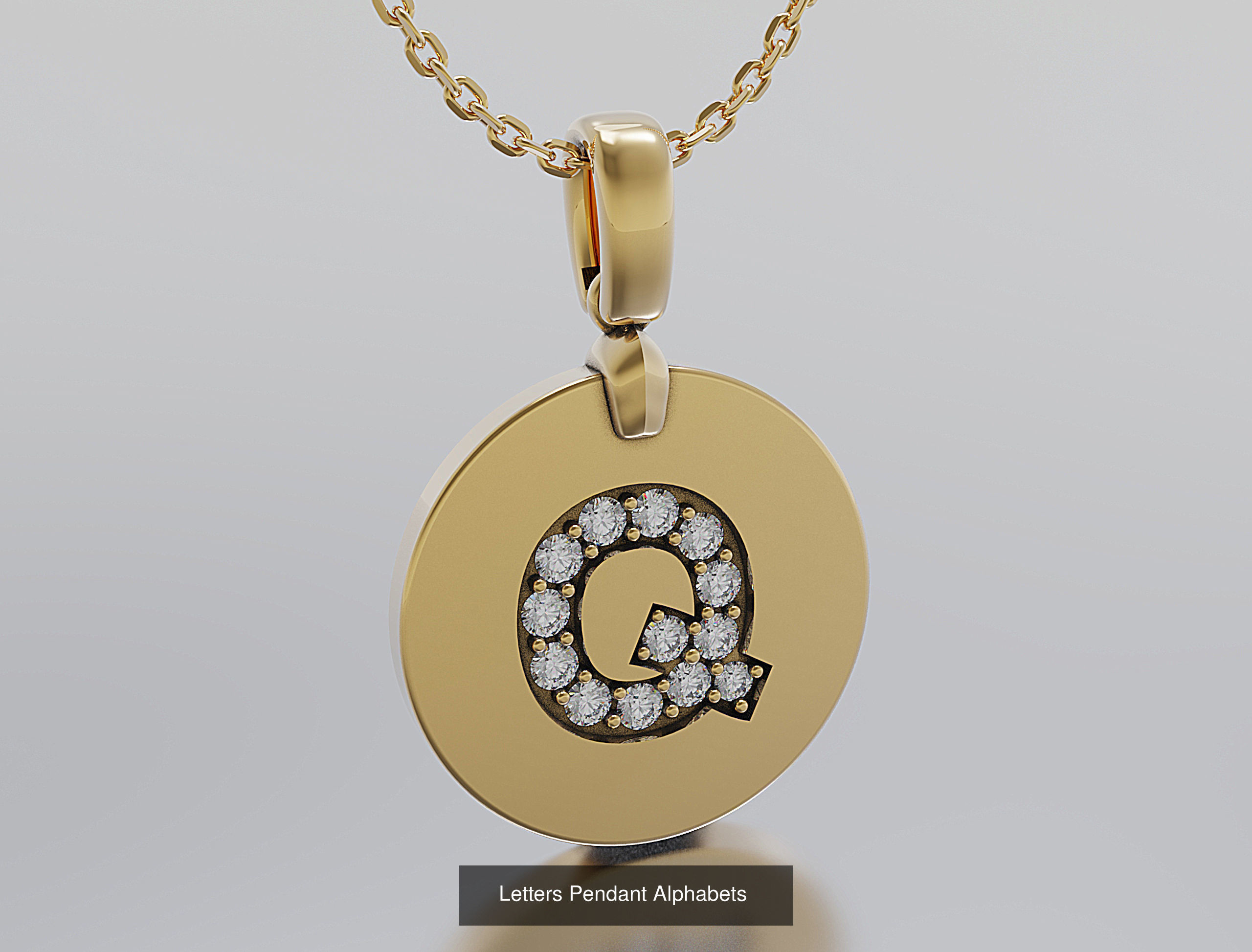 Letters Pendant Alphabets  3D Model Collection_36