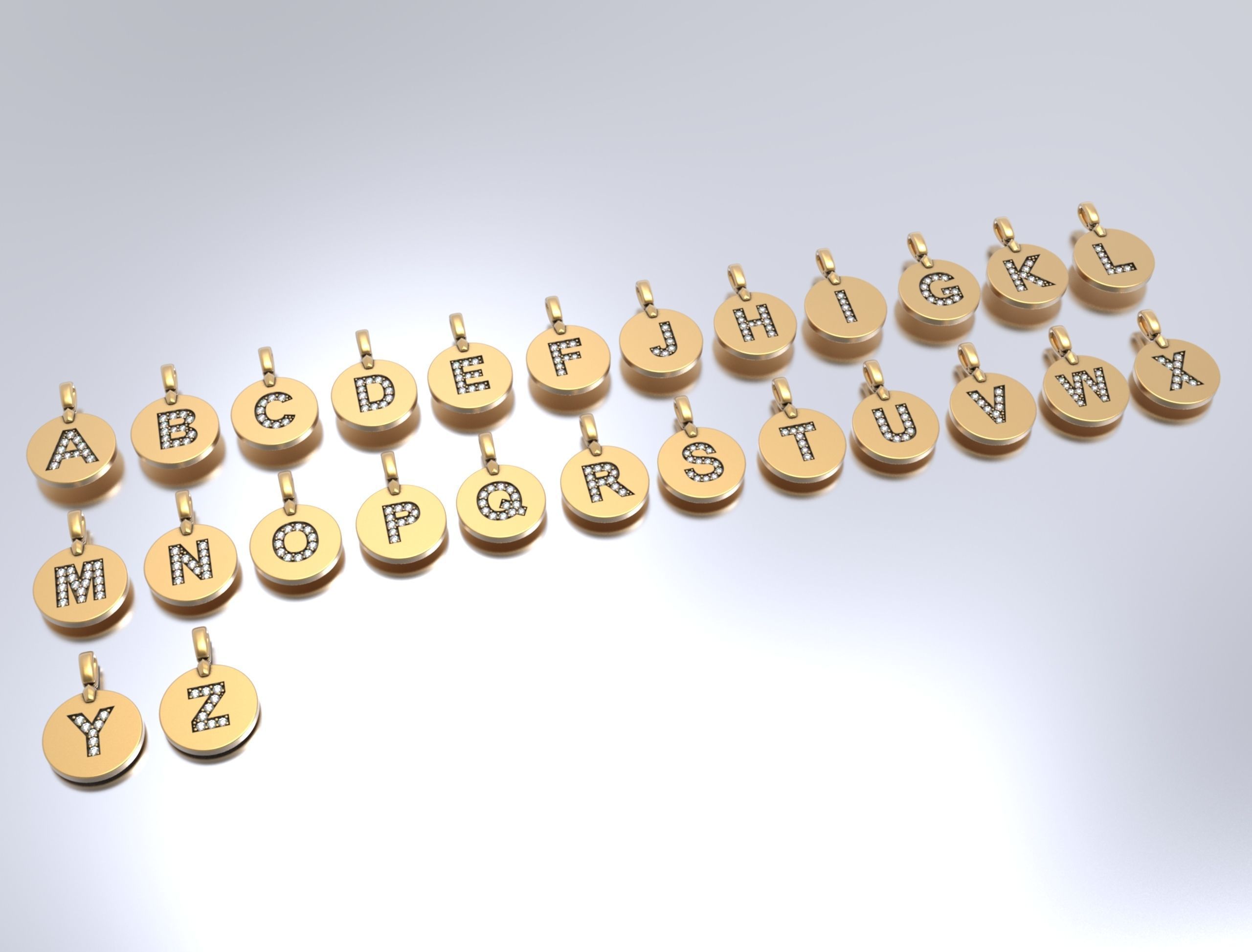 Letters Pendant Alphabets  3D Model Collection_2