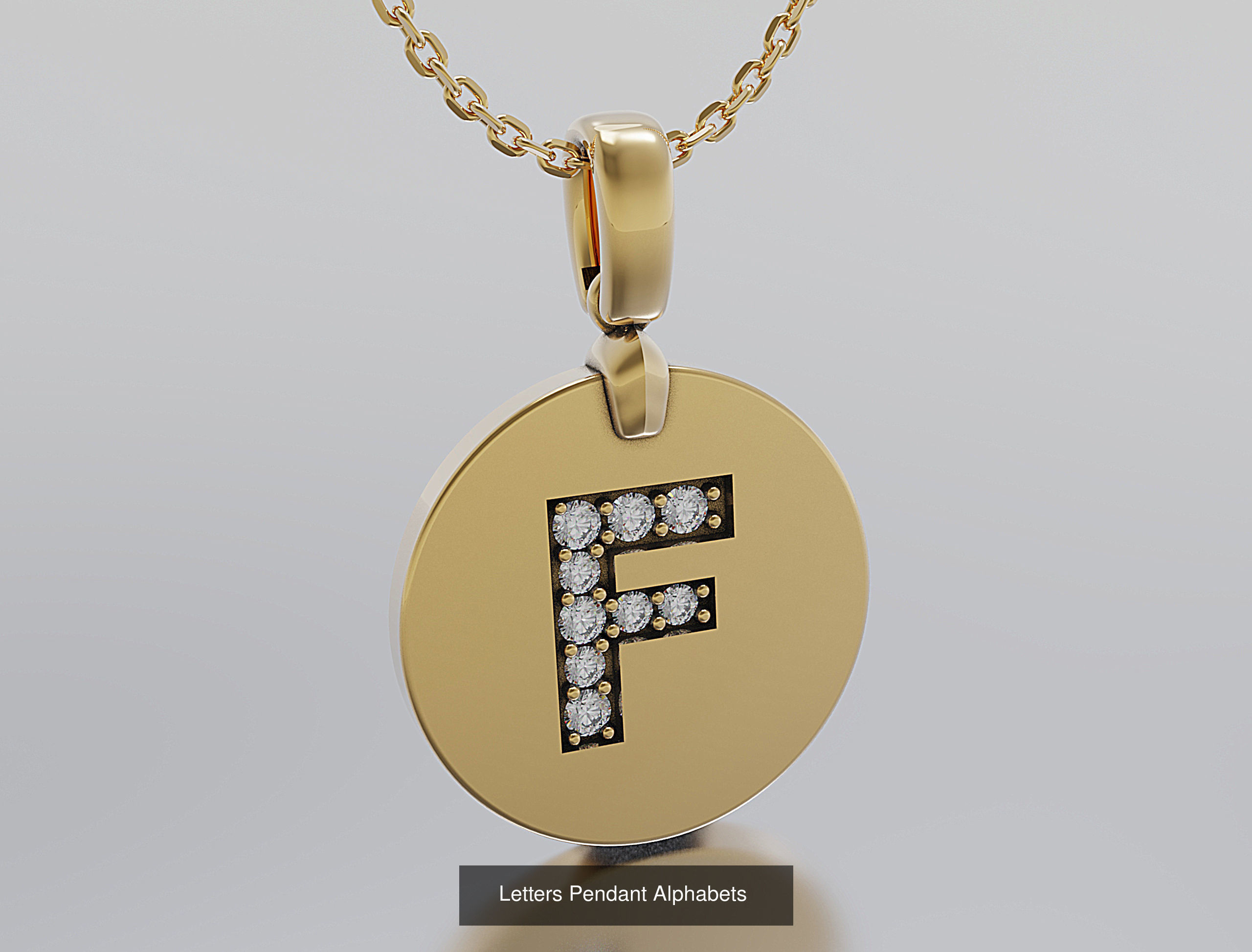 Letters Pendant Alphabets  3D Model Collection_14