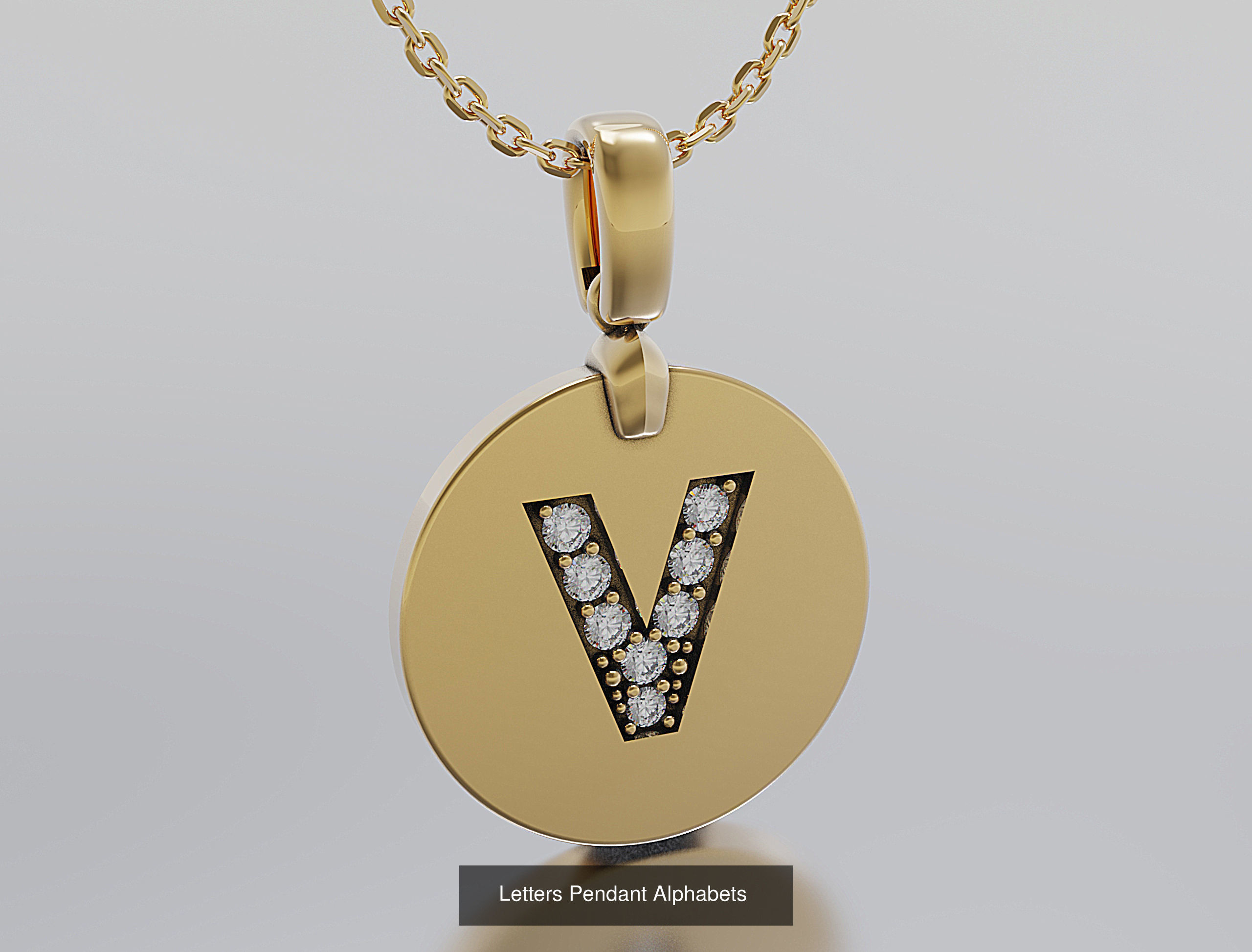 Letters Pendant Alphabets  3D Model Collection_46