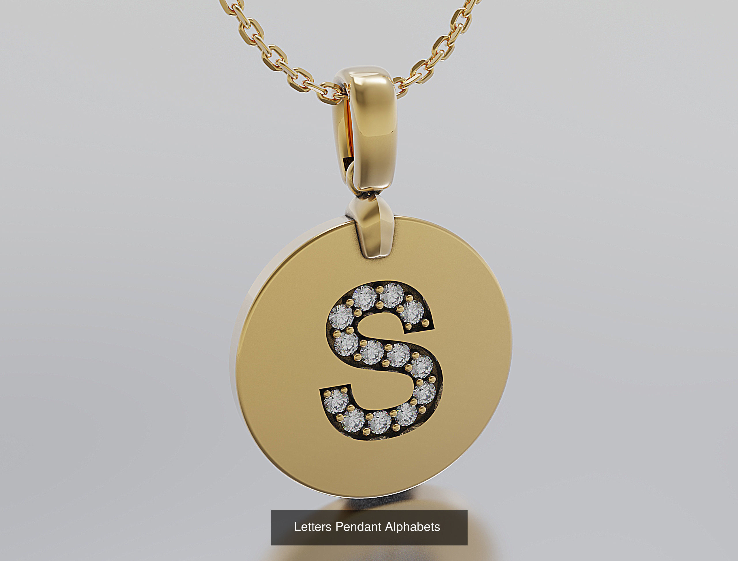 Letters Pendant Alphabets  3D Model Collection_40