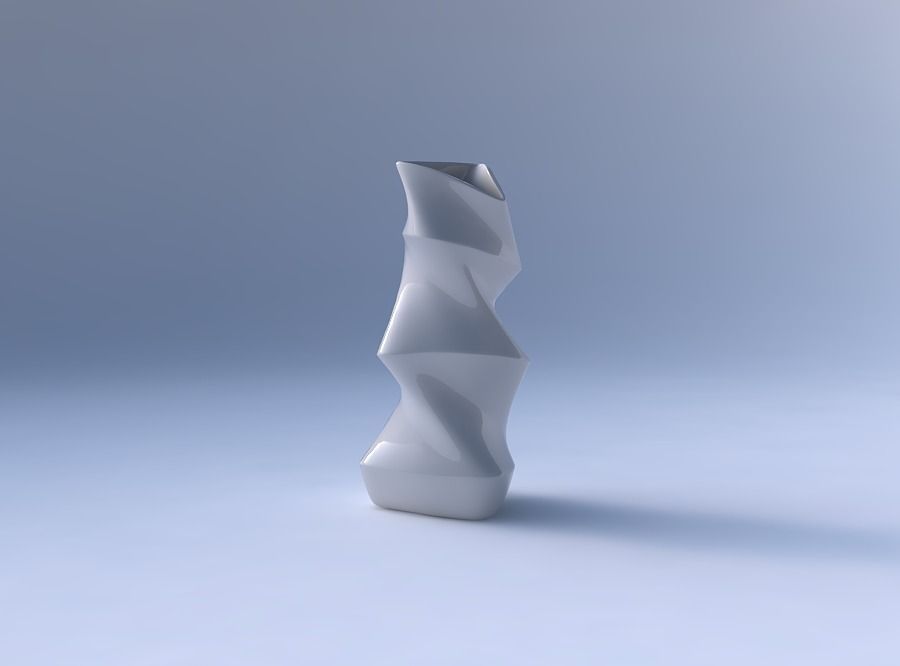 Vase bulky twisted helix with horizontal sections 3D print model_4