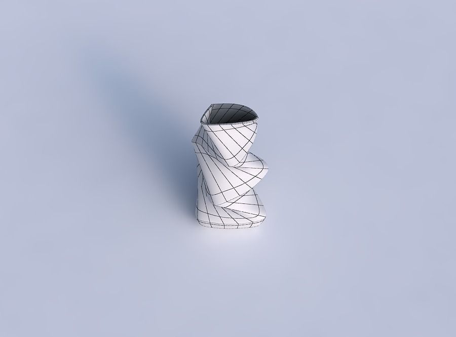 Vase bulky twisted helix with horizontal sections 3D print model_6