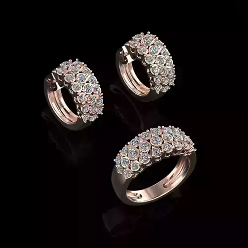 Ring and Earrings 158 3D print model