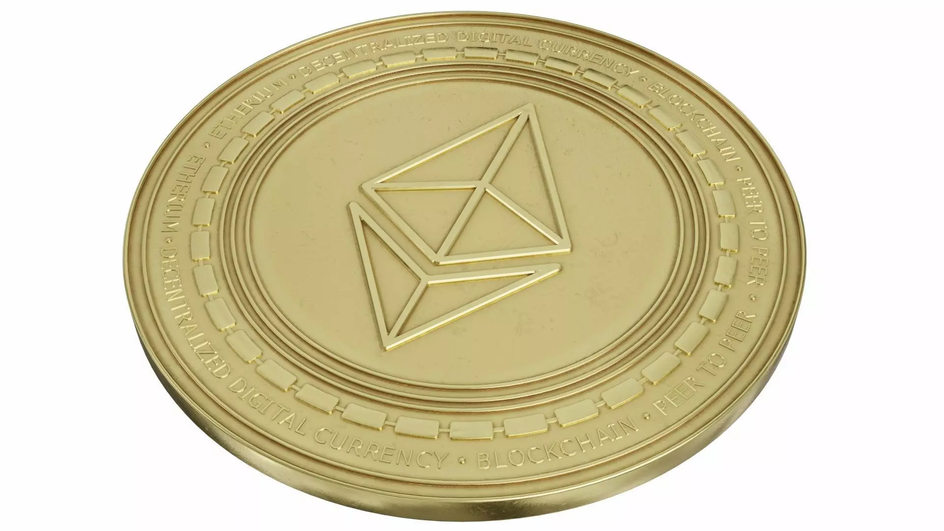 Ethereum cryptocurrency sign 3D model