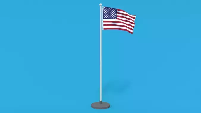 Low Poly Seamless Animated USA Flag
