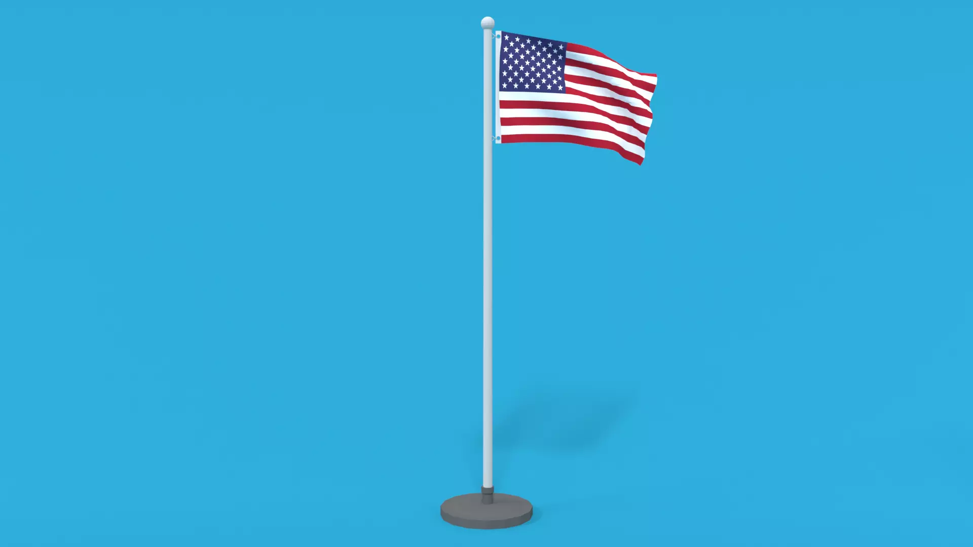 Low Poly Seamless Animated USA Flag Low-poly 3D model_0